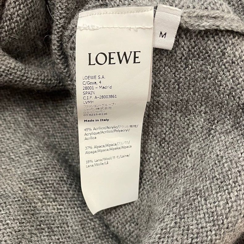 Loewe loewe Gray embroidered small logo orange-trimmed round-neck Size US M / EU 48-50 / 2 - 6 Thumbnail