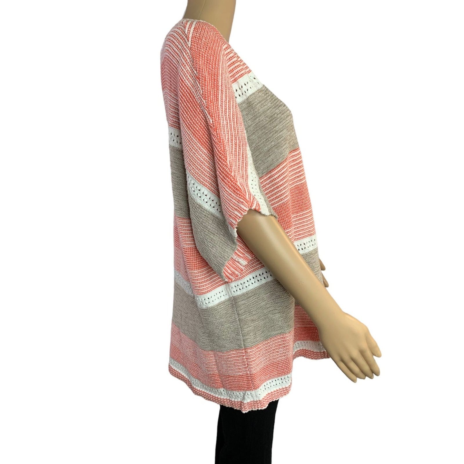 Chicos Chicos Womens Size 3 US XL Open Knit Sweater Cotton Blend Size 3XL / US 20-22 - 4 Thumbnail