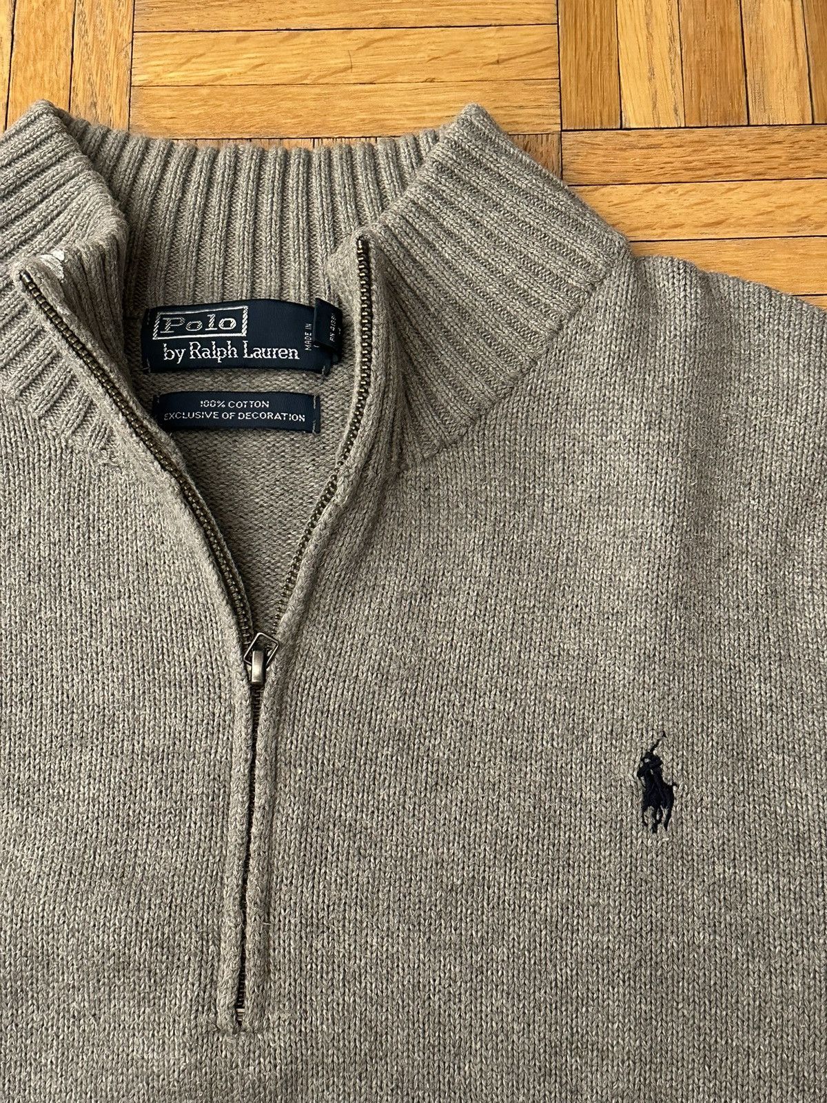 Polo Ralph Lauren Vintage Polo Ralph Lauren Quarter Zip Sweater Size US L / EU 52-54 / 3 - 3 Thumbnail