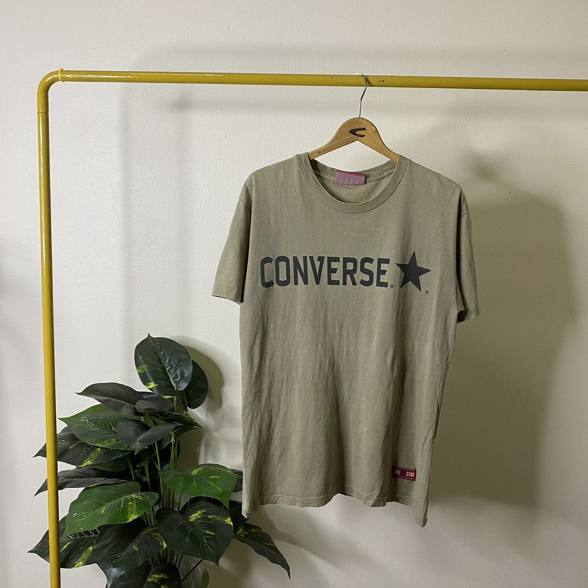 Converse 1990s Converse OG Logo Olive Green Tee Made in USA Size US M / EU 48-50 / 2 - 1 Thumbnail