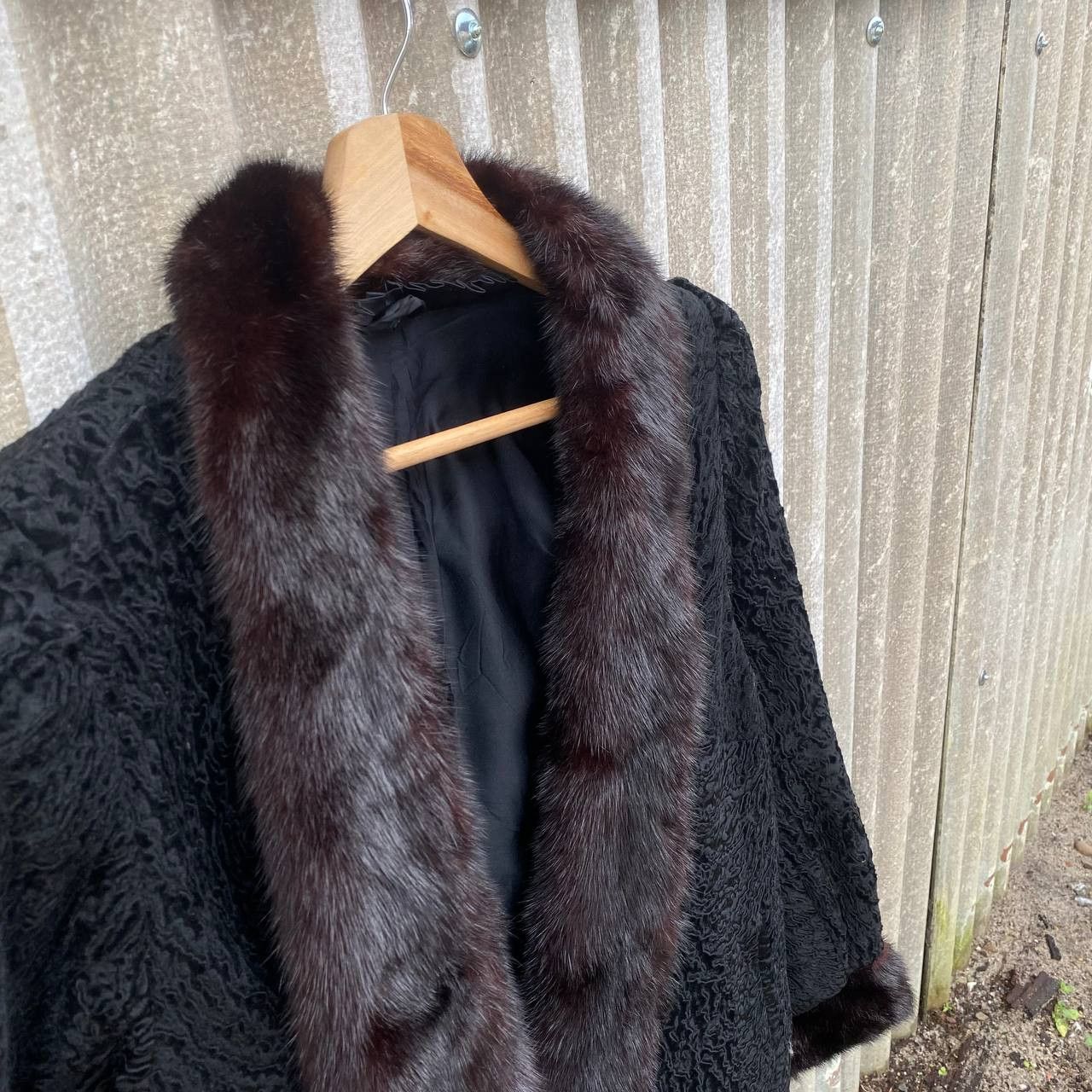 If Six Was Nine Rare Vintage Fur Black Lambswool Coat Cardigan Size M / US 6-8 / IT 42-44 - 2 Thumbnail