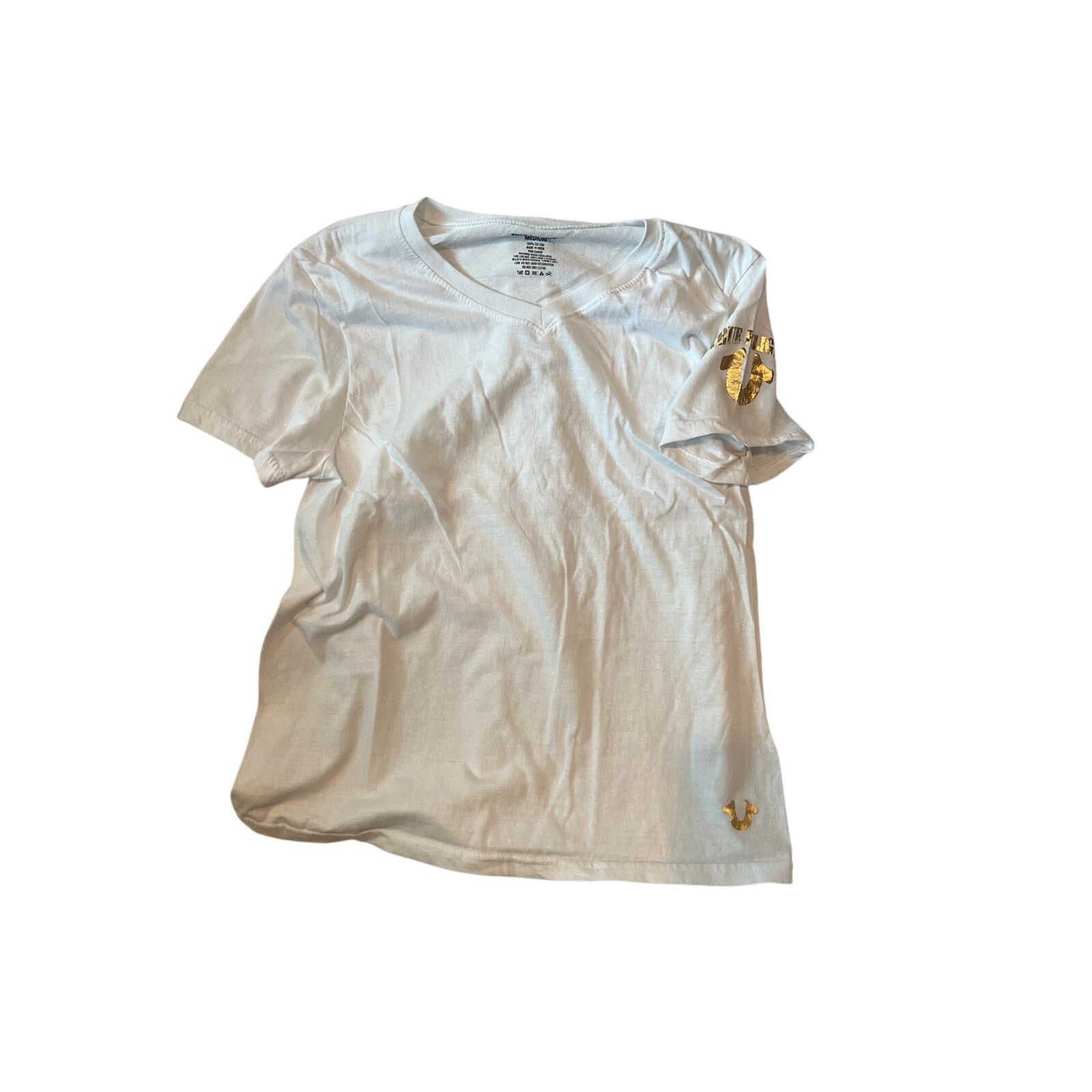 True Religion True Religion White w Gold T-Shirt Mens M Size US M / EU 48-50 / 2 - 1 Thumbnail