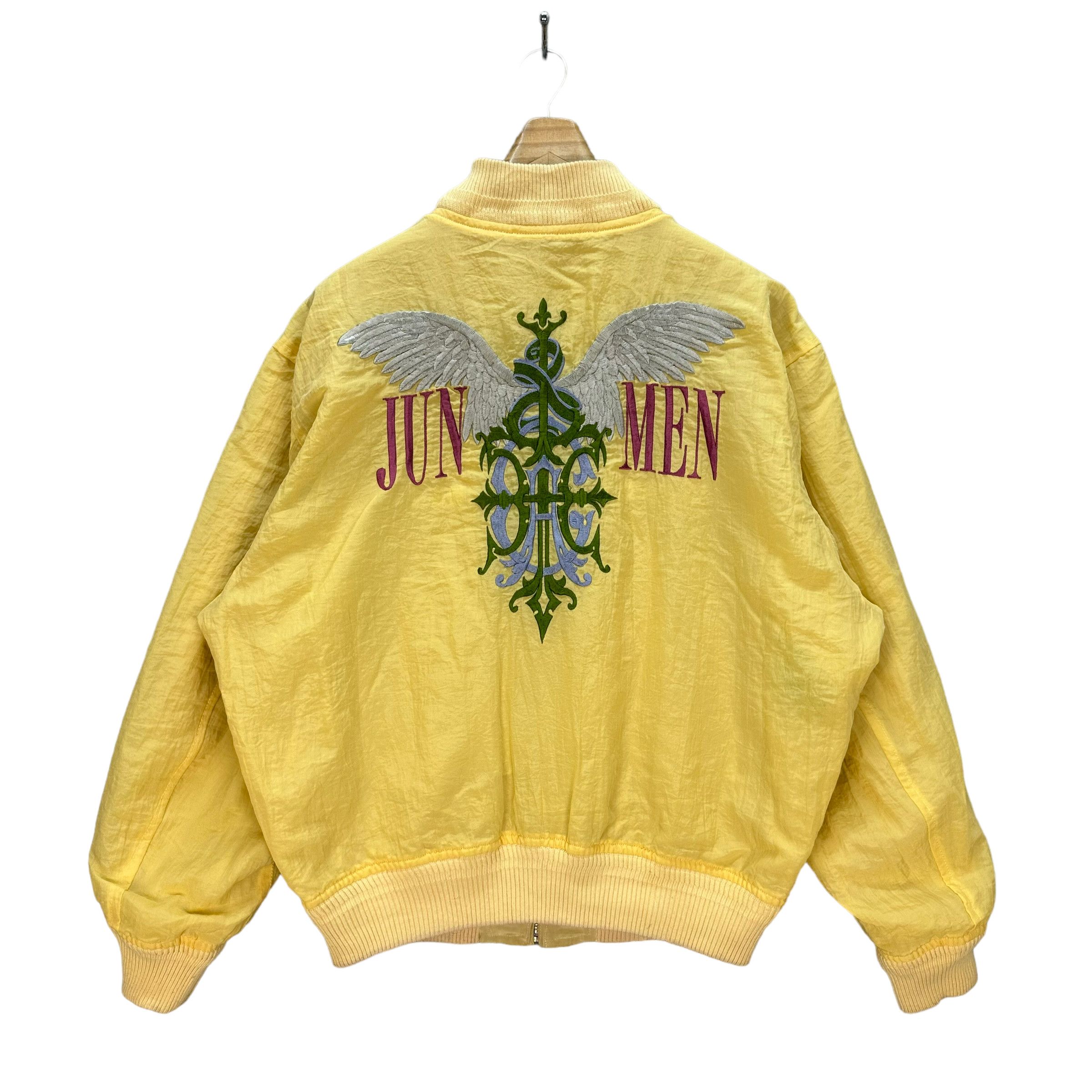 RARE🔥 JUN MEN EMBROIDERY LOGO REVERSIBLE JACKET #8276-220