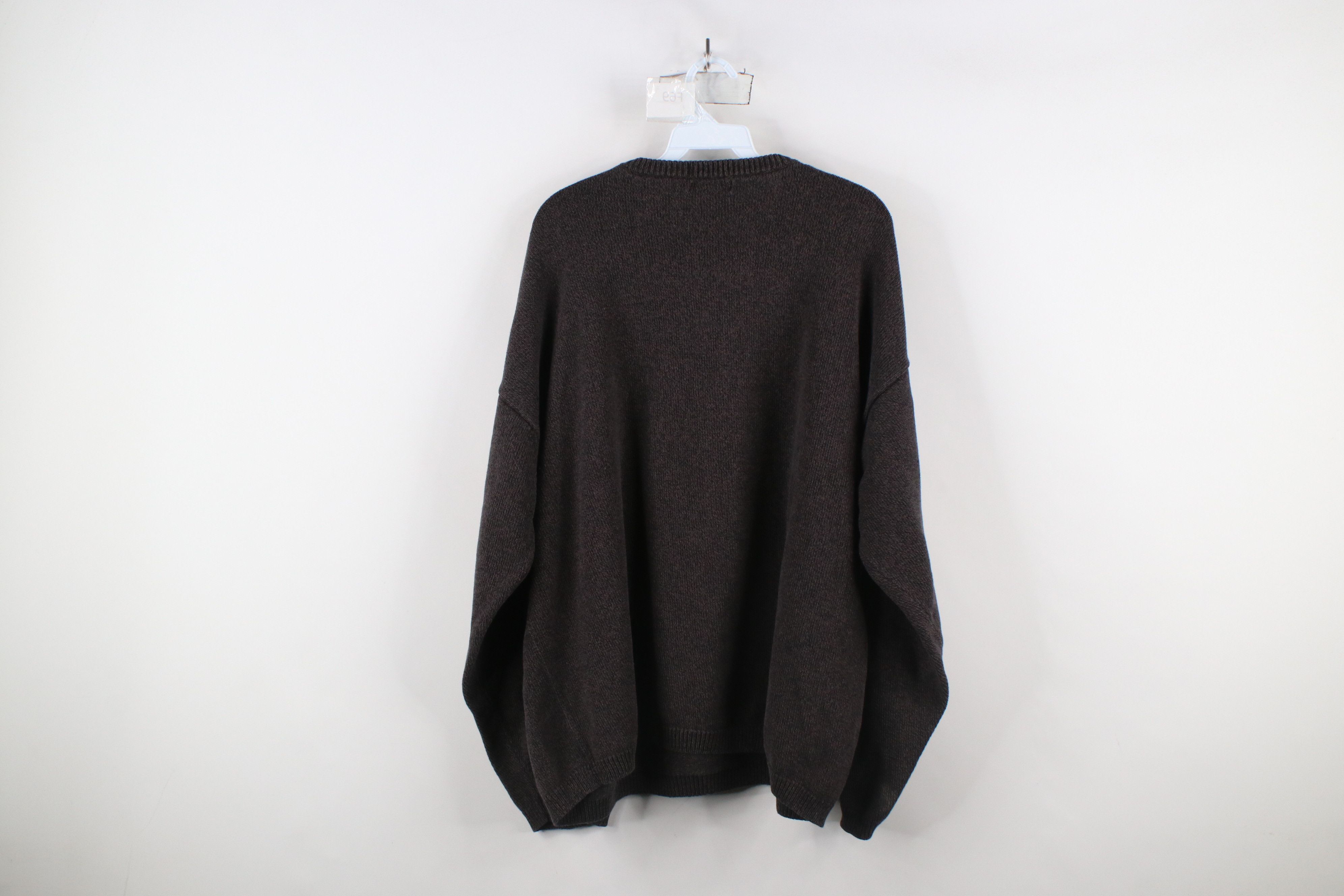 Vintage Vintage 90s Streetwear Cotton Knit Crewneck Sweater Brown Size US XXL / EU 58 / 5 - 7 Thumbnail