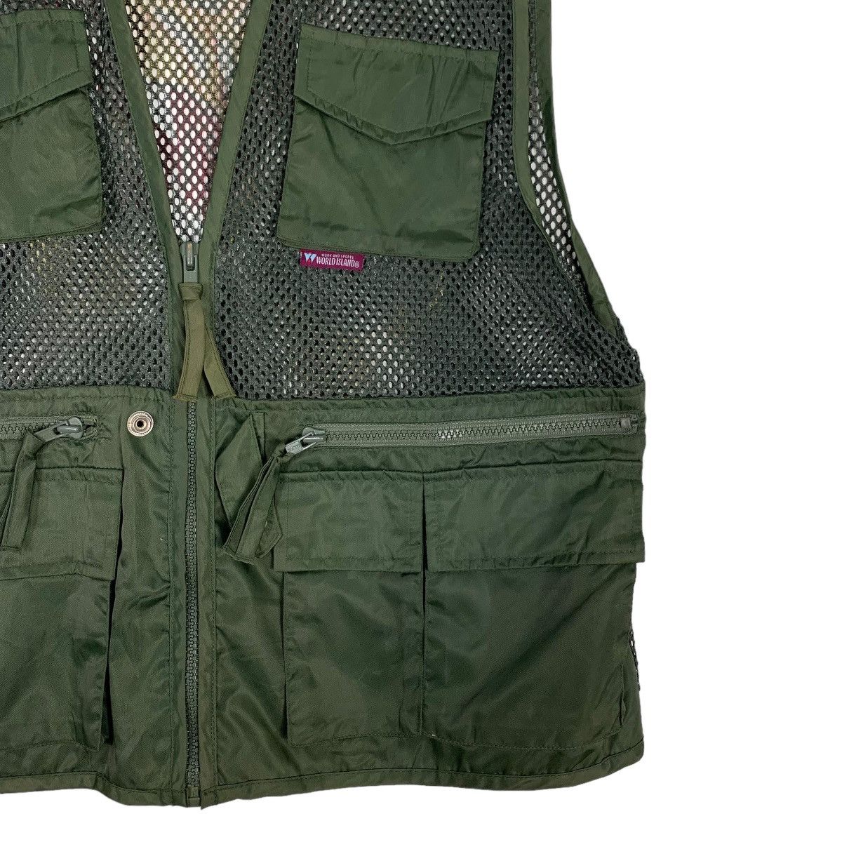 Vintage WORLD ISLAND Tiger Graphic on Back Utility Vest #0556-C26 Size US L / EU 52-54 / 3 - 6 Thumbnail