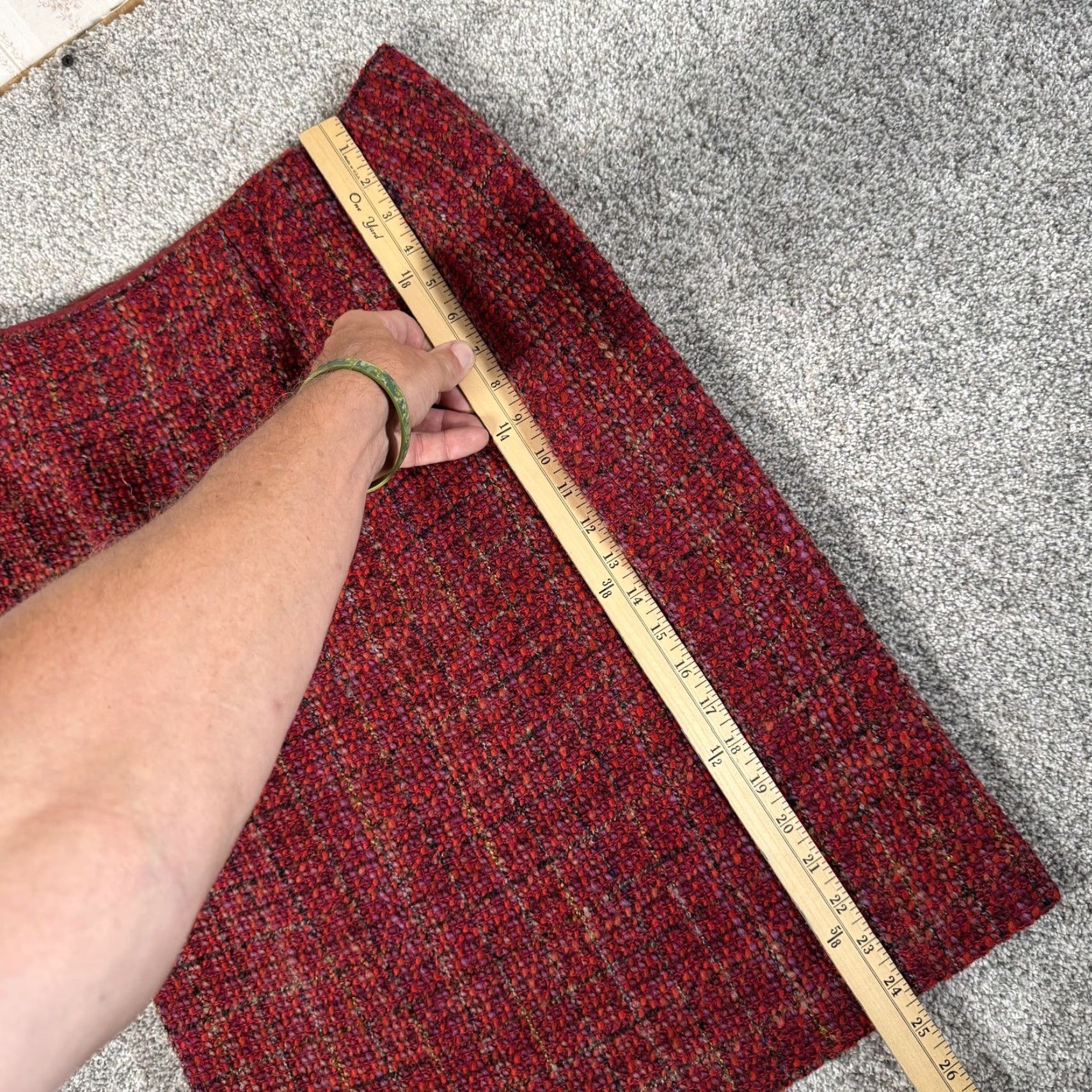 Talbots VINTAGE Talbots Skirt 8P Pencil Tweed Wool Blend Lined Back Zip 90s Preppy Workwear Red Womens Size 30" / US 8 / IT 44 - 3 Thumbnail