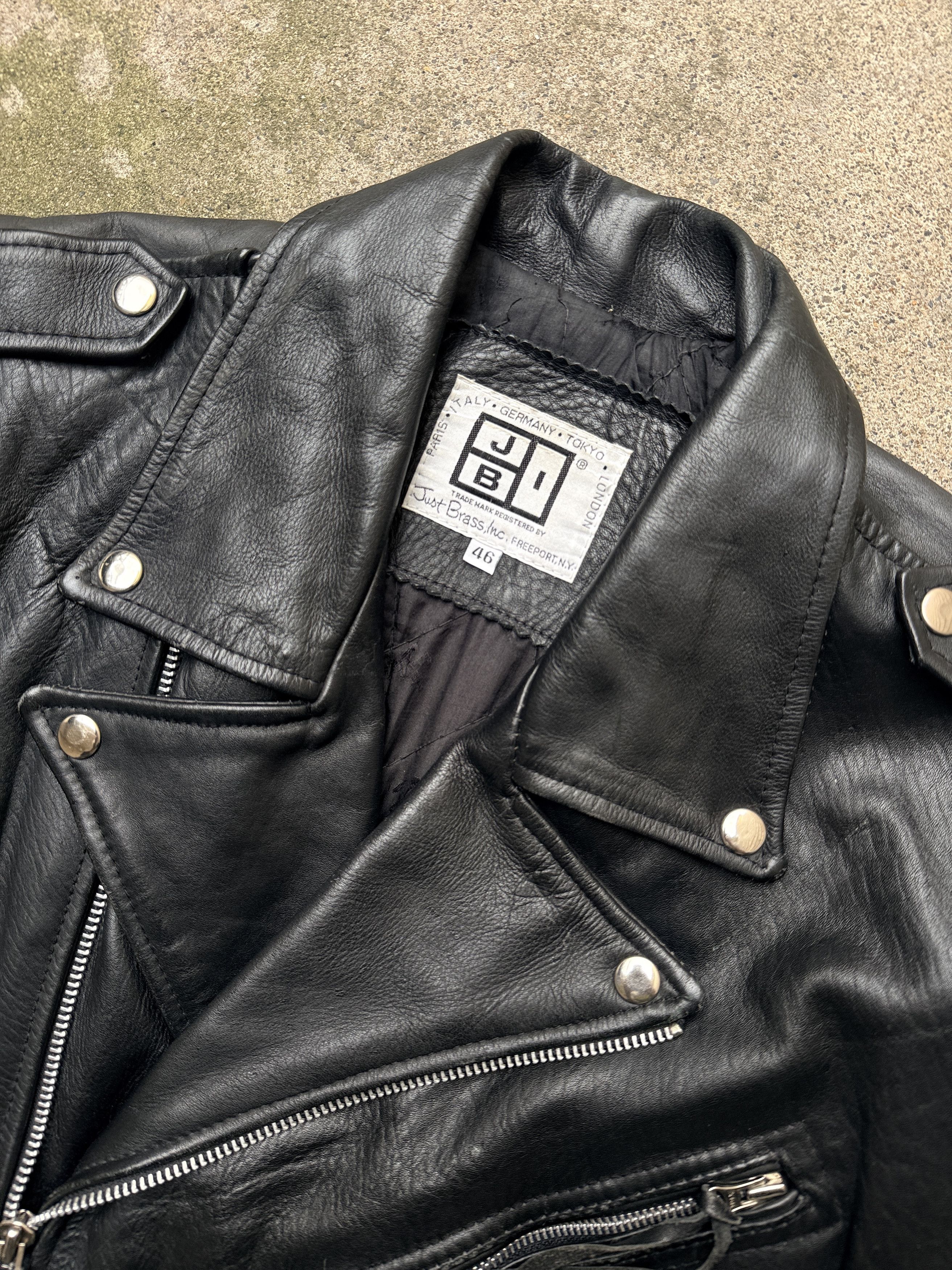 Vintage vintage black leather jacket flames punk rock biker rider Size US XL / EU 56 / 4 - 2 Thumbnail