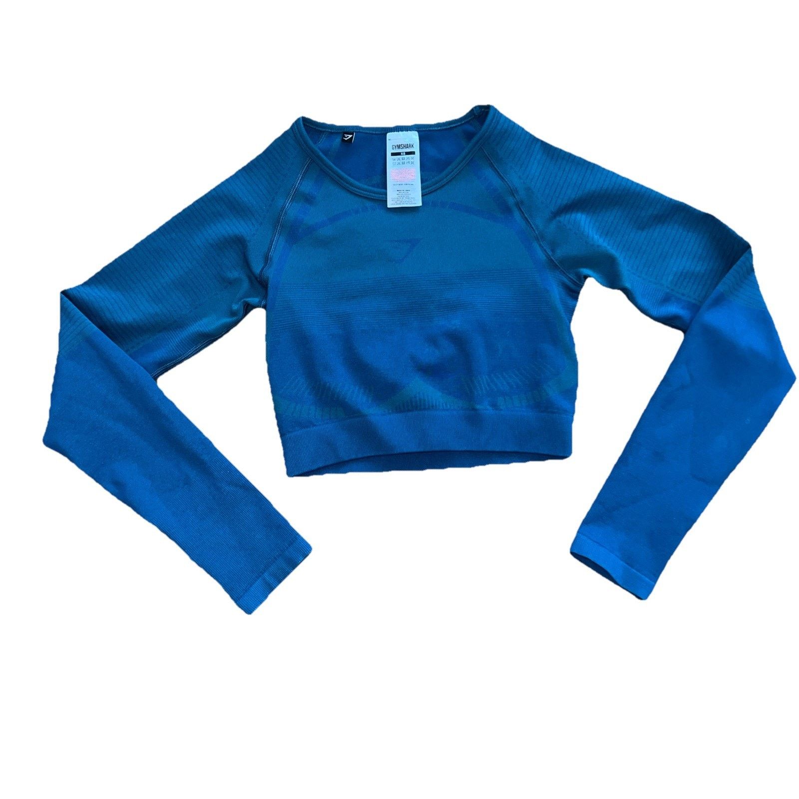 Gymshark Gymshark Flex Long Sleeve Crop Top Y2K Blue X-Small A001415 Size XS / US 0-2 / IT 36-38 - 2 Thumbnail