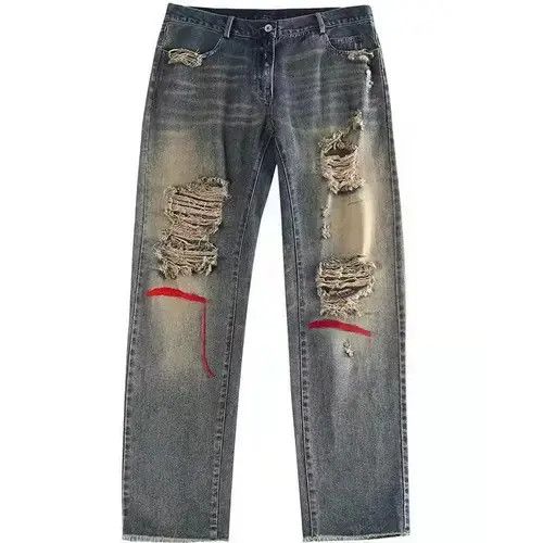 Other Womens Ripped Hole Boyfriend High Waist Wide Leg Jeans Size 26" / US 2 / IT 38 - 1 Thumbnail