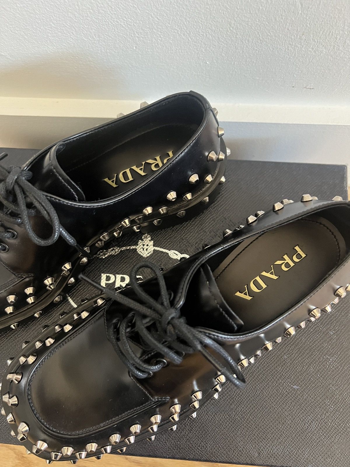 Prada Studded leather shoes Size US 6 / EU 39 - 3 Thumbnail
