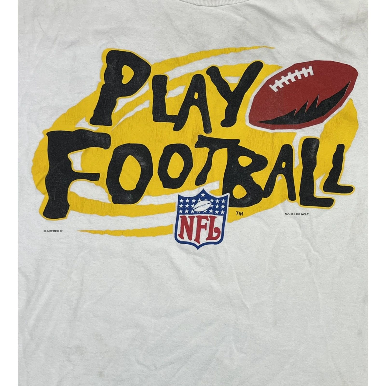 Nutmeg VINTAGE Nutmeg USA The Champ Football T-Shirt XL Men White 1996 NFL Charity 90s Mens Size US XL / EU 56 / 4 - 2 Thumbnail