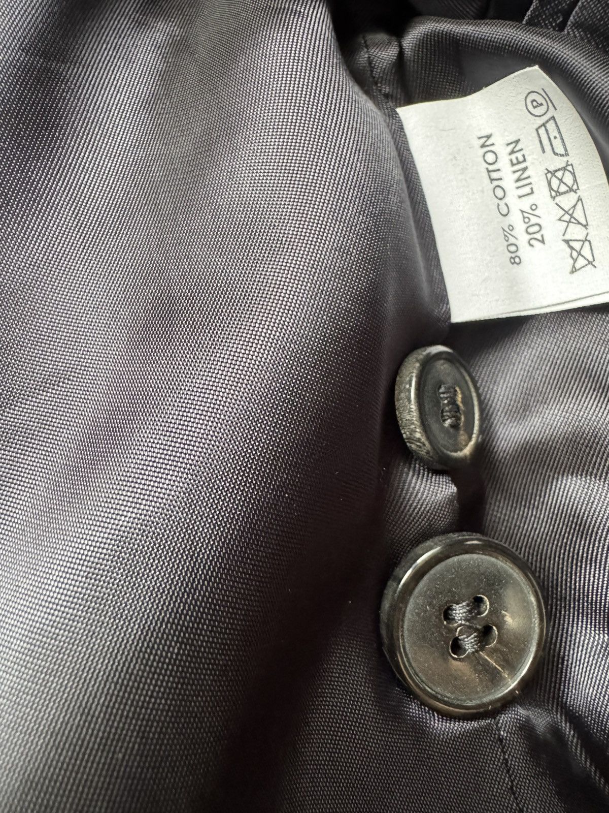 Dries Van Noten DRIES VAN NOTEN Navy Banks Double Breasted Pinstriped Jacket Size 34R - 8 Thumbnail