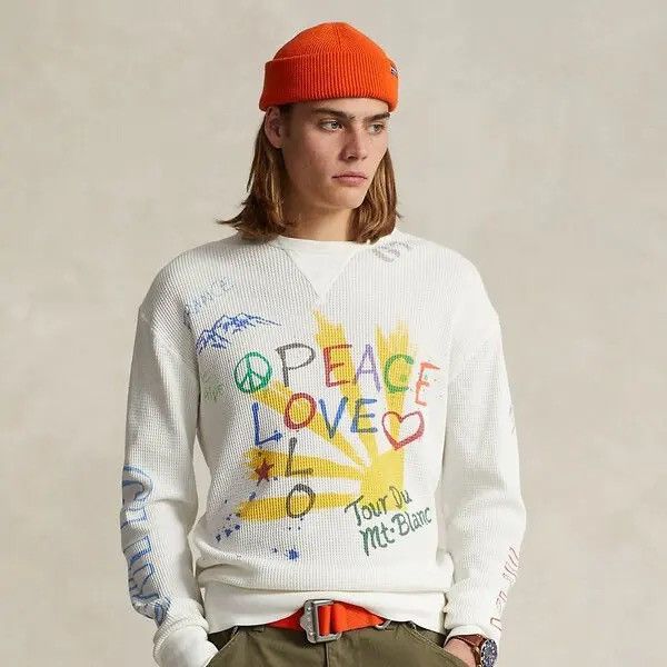 Polo Ralph Lauren × Vintage Polo Ralph Lauren Peace Love Waffle Knit Nevis Size US M / EU 48-50 / 2 - 1 Thumbnail