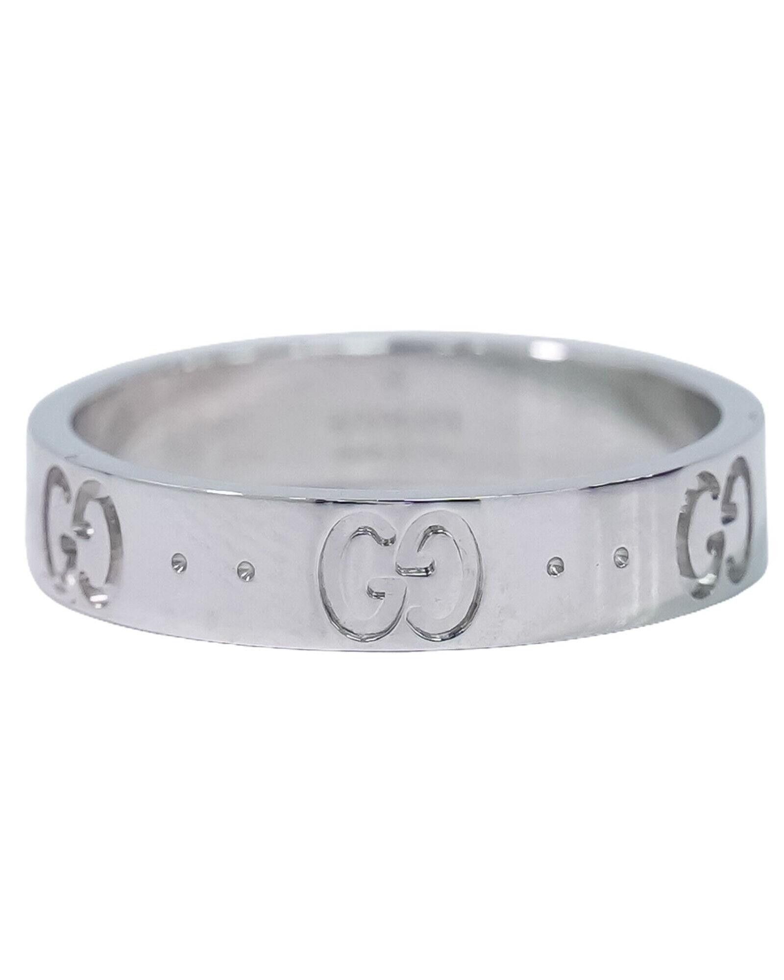 image of Gucci Sleek White Gold Band Ring in Silver, Women's