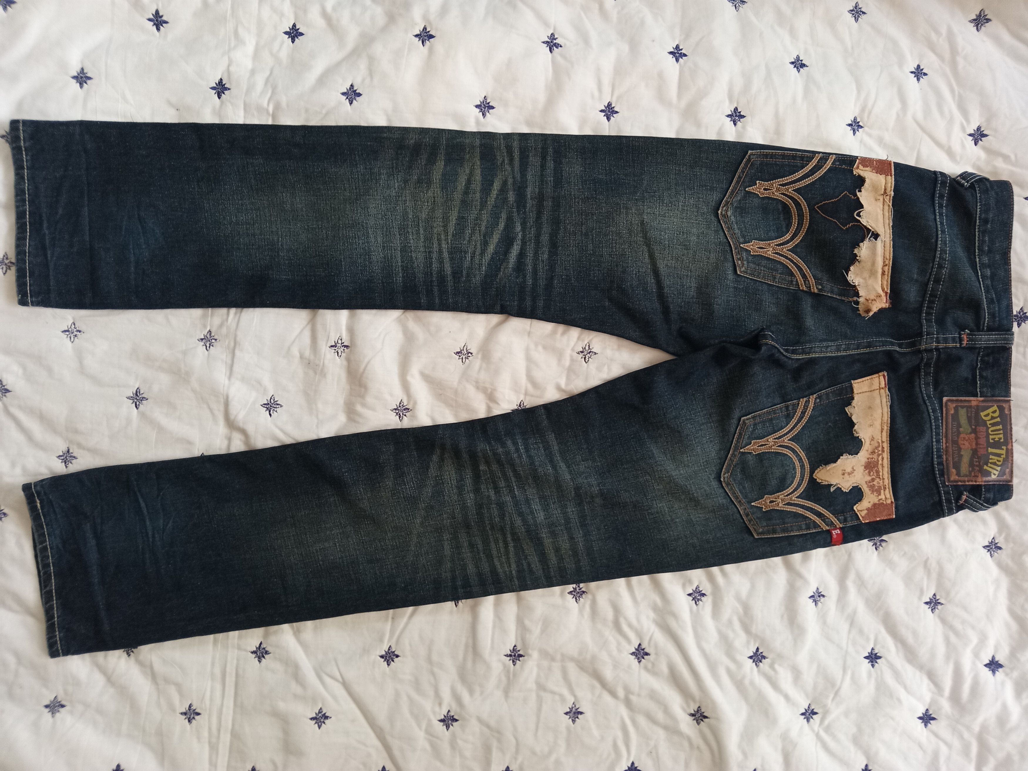 Edwin Edwin 505 Blue Trip Distressed Jeans Size US 29 - 8 Thumbnail