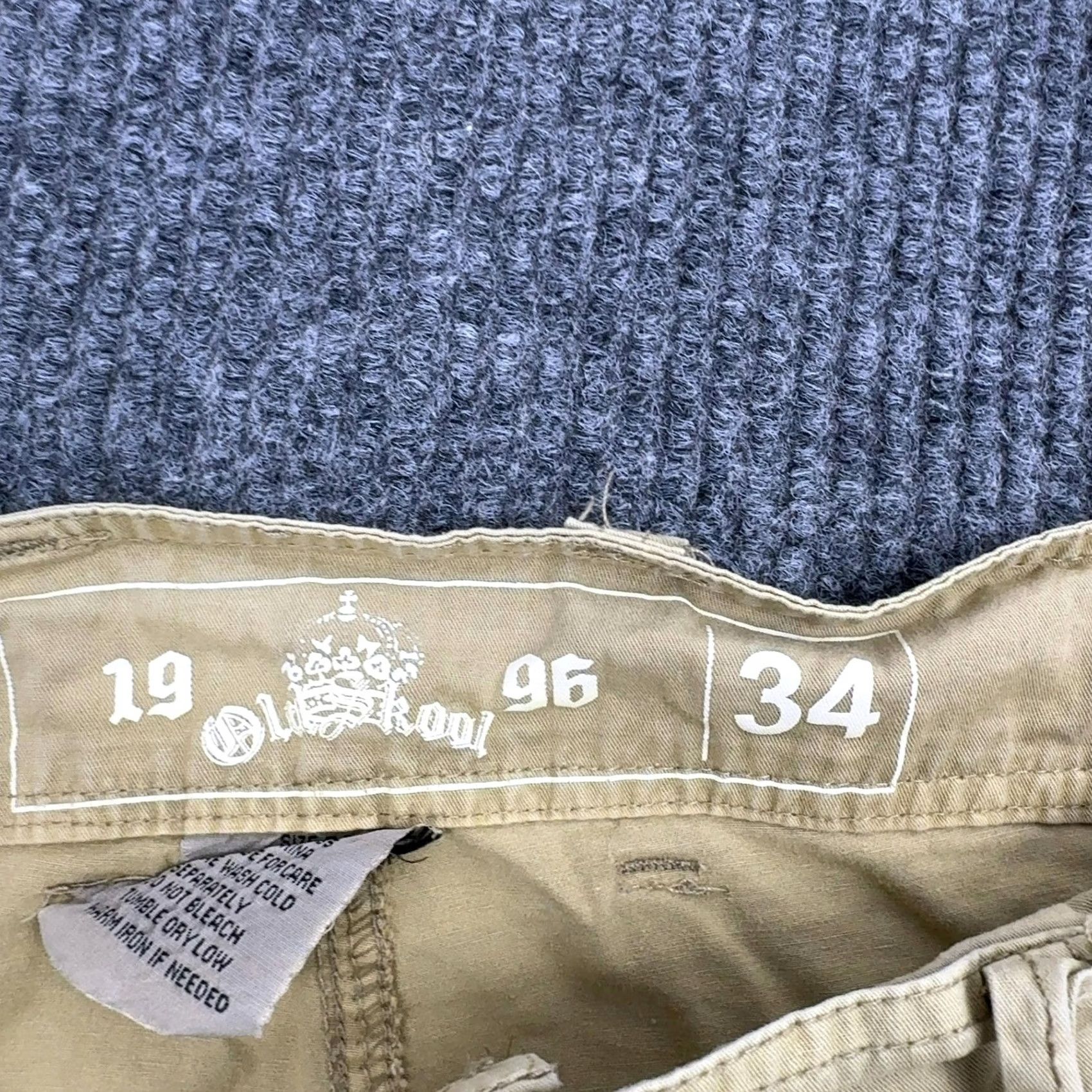 Vintage Old Skool Cargo Shorts Mens 34 Tan Cotton Baggy Pockets Skater Y2K Streetwear Size US 37 - 5 Thumbnail