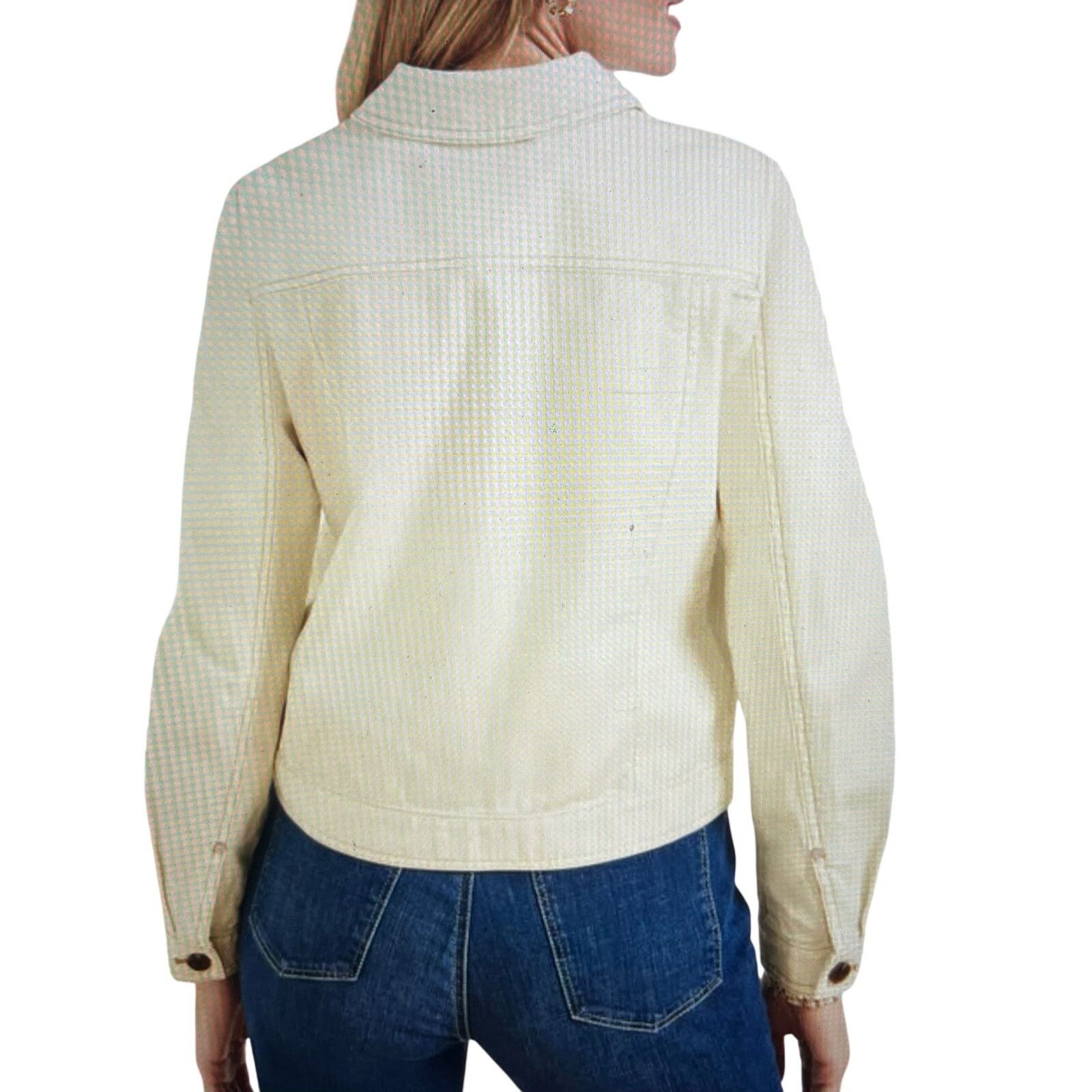 Talbots Studio Chore Button Jacket Ivory XL NWT% Cotton Casual Chic Size XL / US 12-14 / IT 48-50 - 7 Thumbnail
