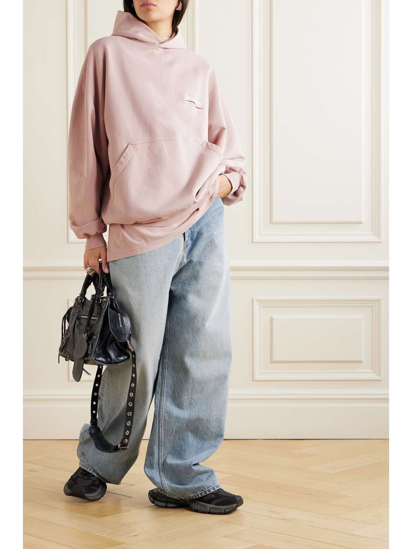 Balenciaga o1srvl11e0325 Political Campaign Hoodie Oversized Light Pink Size XS / US 0-2 / IT 36-38 - 4 Thumbnail