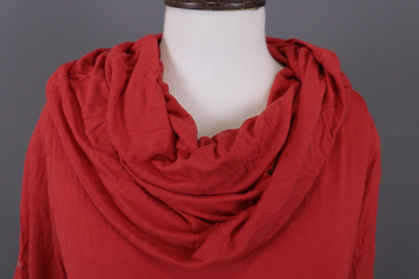 Polo Ralph Lauren Laurel by Escada Red Cowl Neck Short Sleeve Summer Top Shirt Size M / US 6-8 / IT 42-44 - 4 Thumbnail