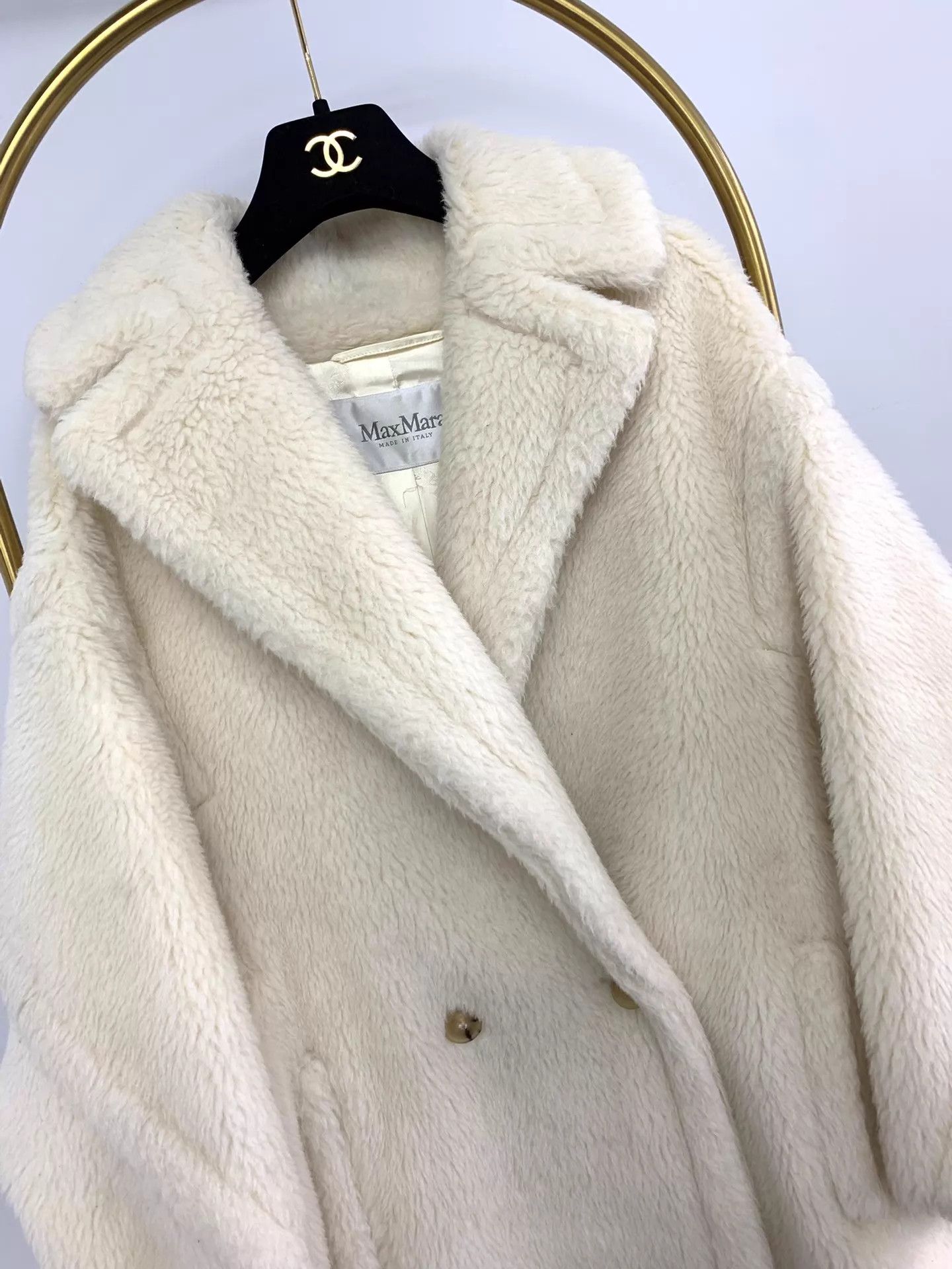 Max Mara MaxMara White Long Teddy Coat XS Size XS / US 0-2 / IT 36-38 - 2 Thumbnail