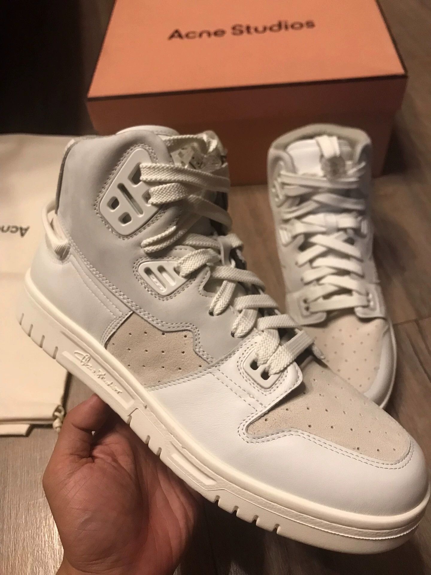 Acne Studios Acne Studios Hi-Top Smile Colorblock Leather 43 Sneakers Size US 10 / EU 43 - 2 Thumbnail