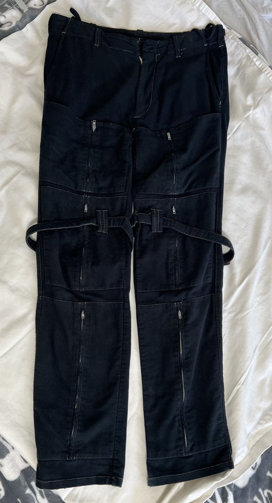 helmut lang bondage wide slacks
