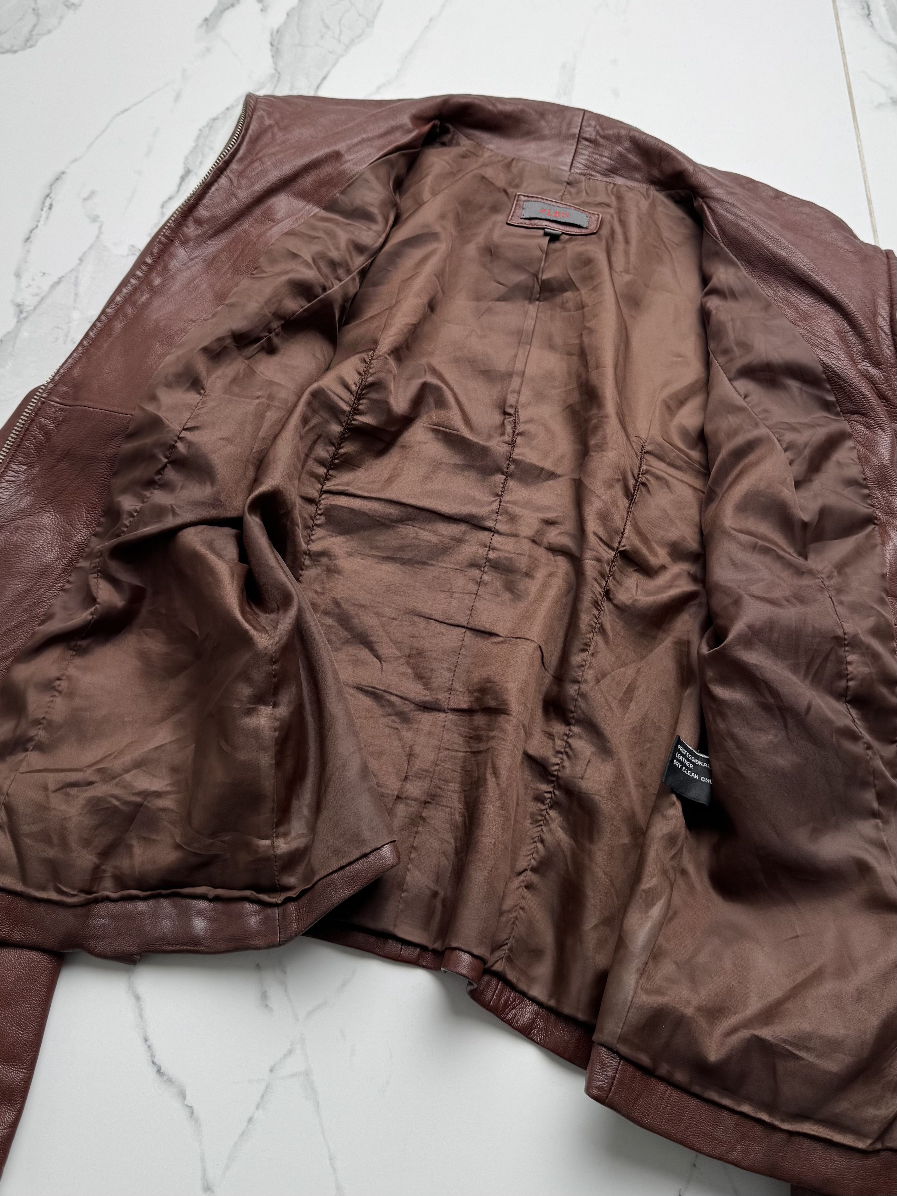 Japanese Brand Vintage Women's Brown Leather Jacket Zip Up Fitted Classic Size M / US 6-8 / IT 42-44 - 7 Thumbnail