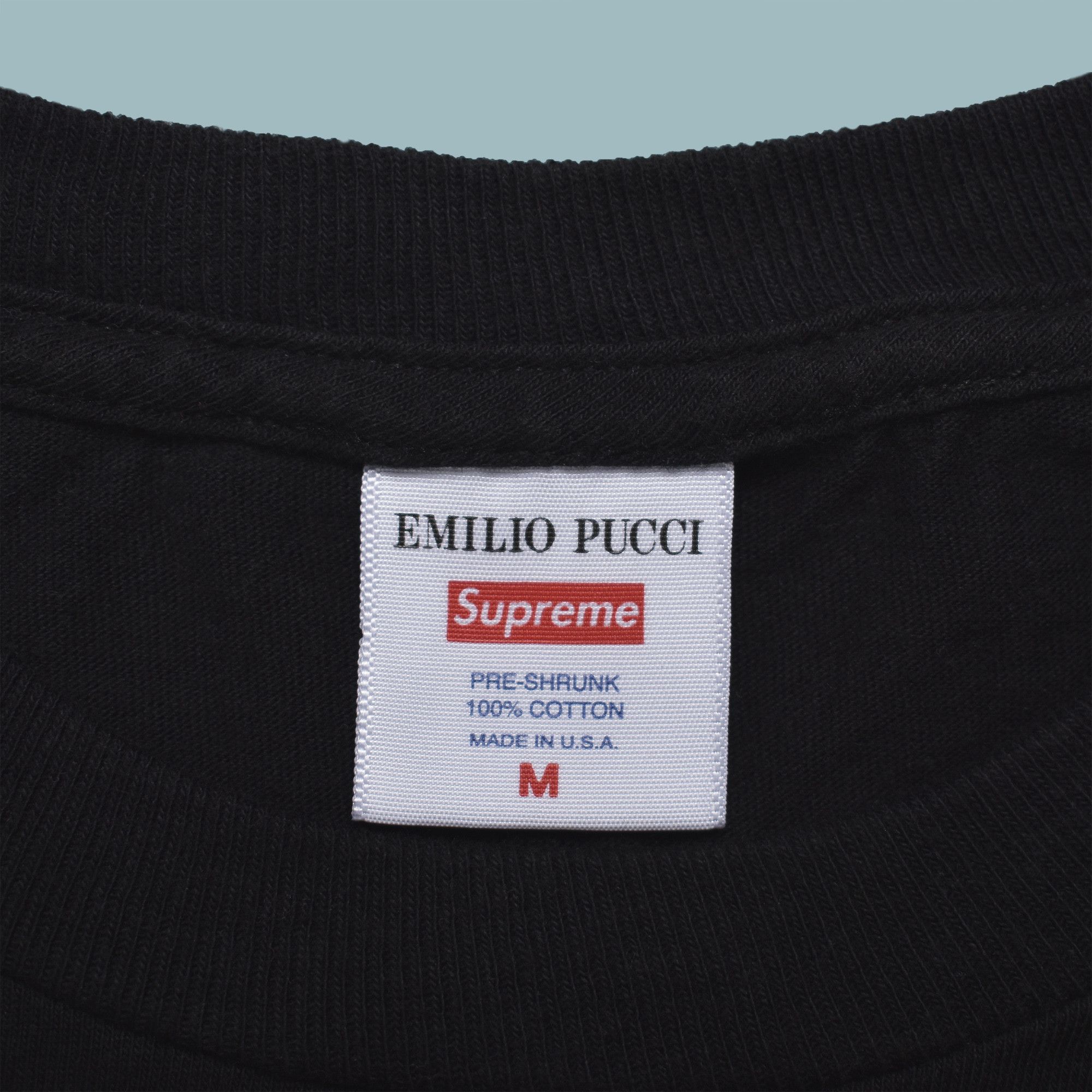 Supreme SUPREME X EMILIO PUCCI BLACK BOX LOGO T-SHIRT SS21 Size US M / EU 48-50 / 2 - 3 Thumbnail
