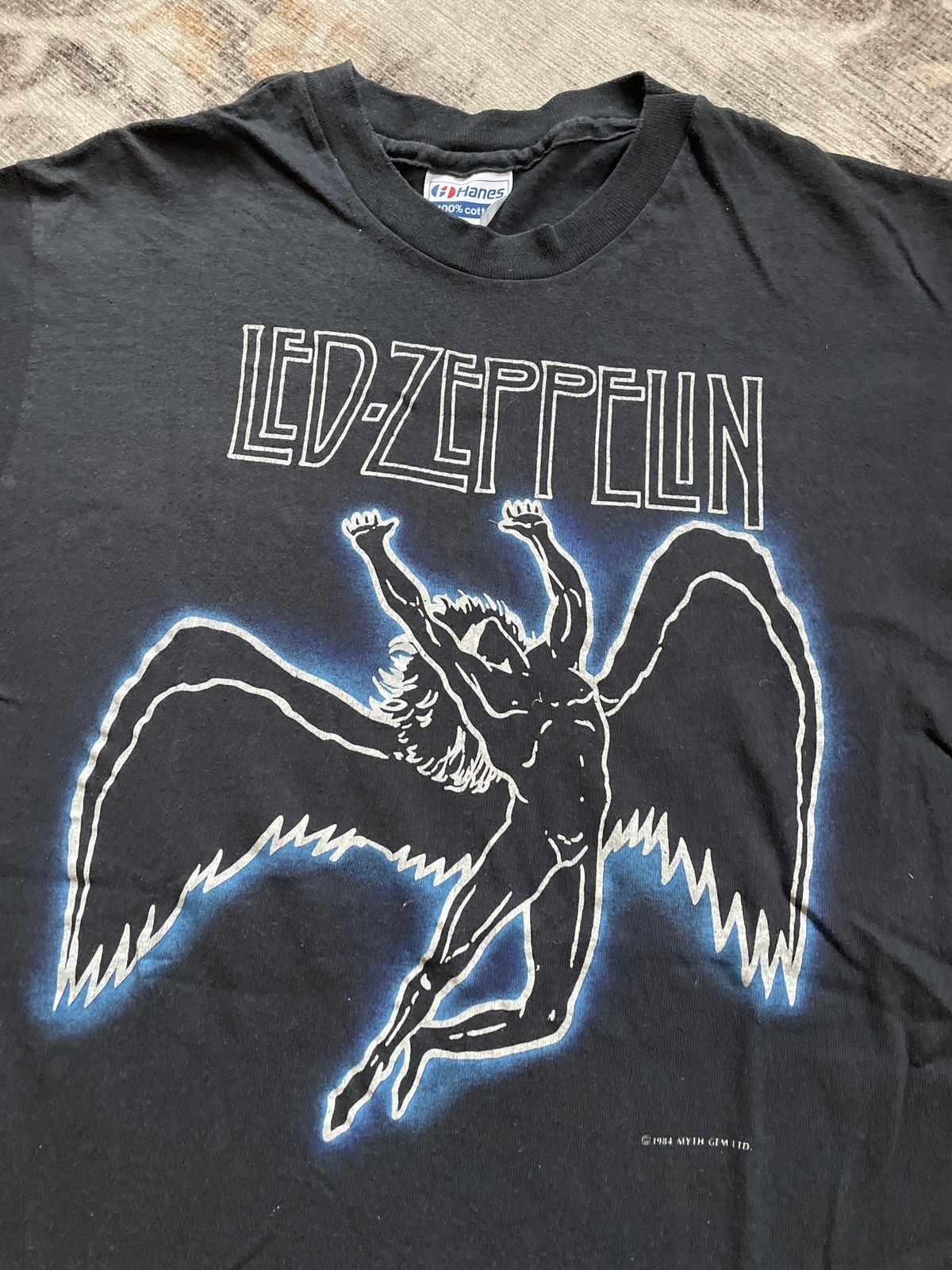 Band Tees Vintage 80s Led Zeppelin Band Swan Song Symbol Tee Shirt Size US L / EU 52-54 / 3 - 2 Thumbnail