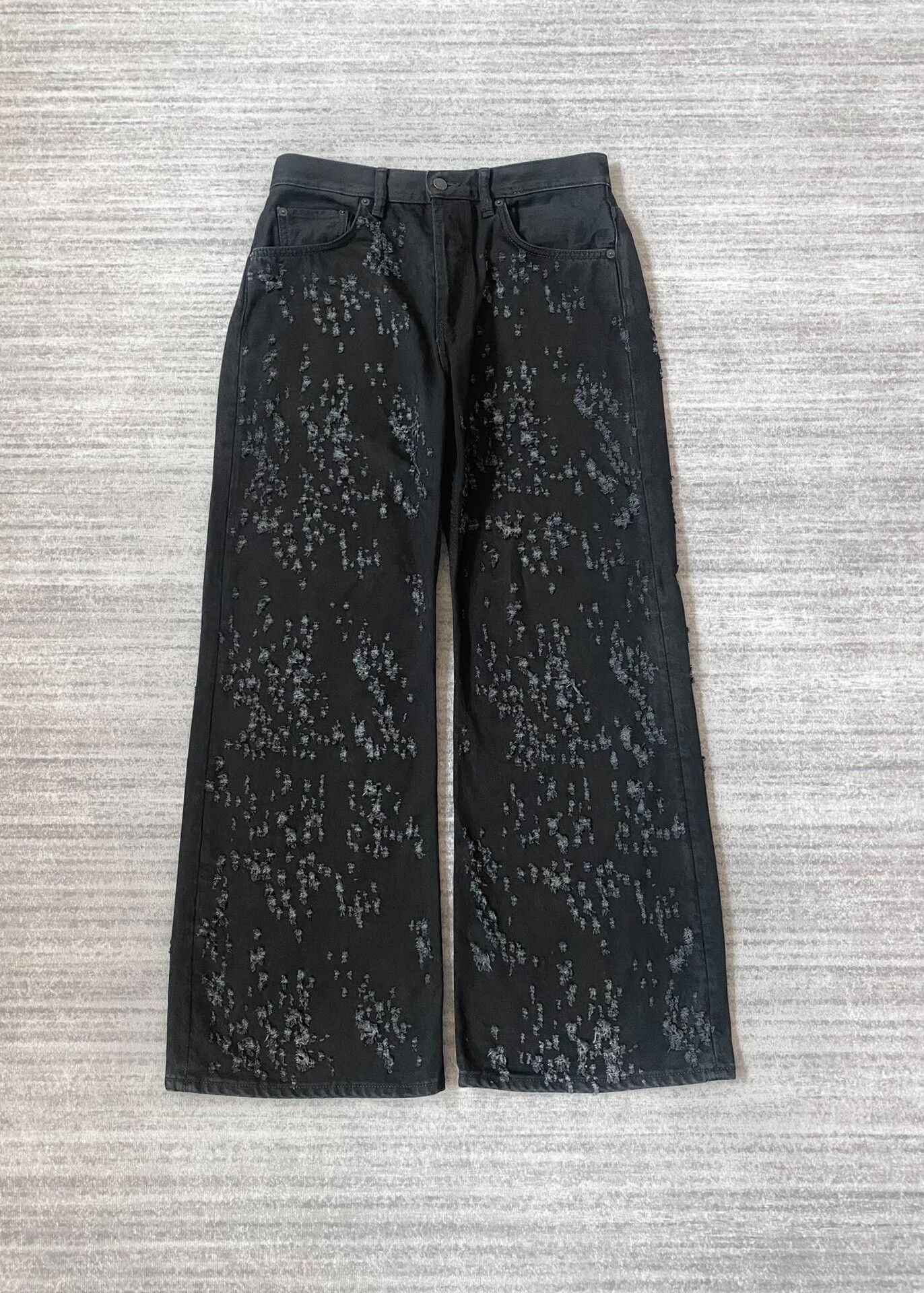 Acne Studios Acne Studios Distressed Black Denim Flared Pants Size US 30 / EU 46 - 1 Thumbnail