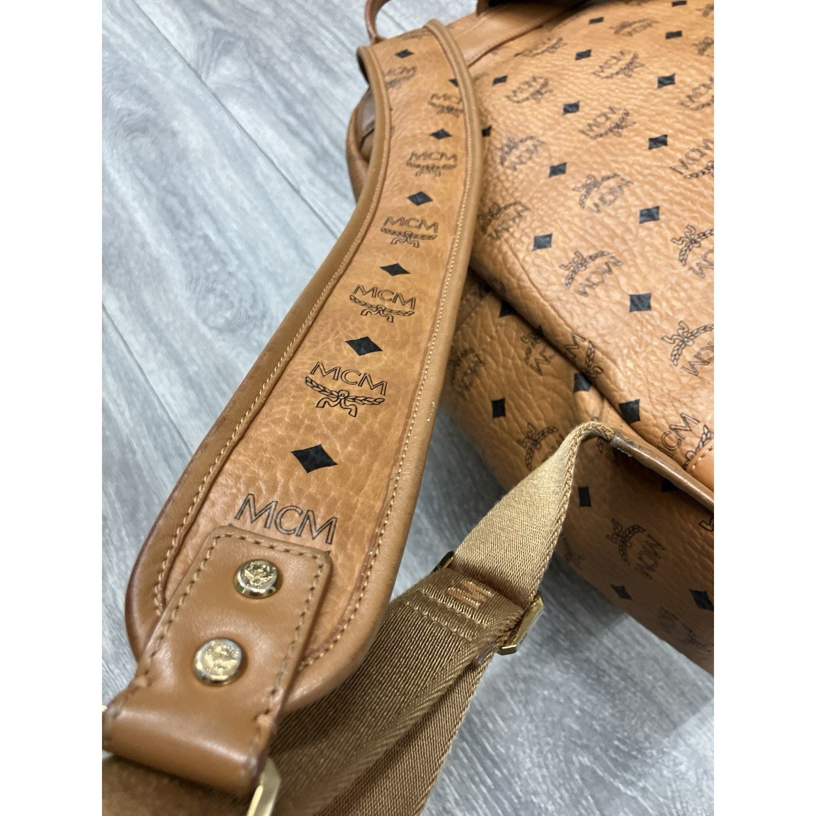 MCM MCM Cognac Stark " M " Studded Backpack | GREAT CONDITION! Size ONE SIZE - 12 Thumbnail