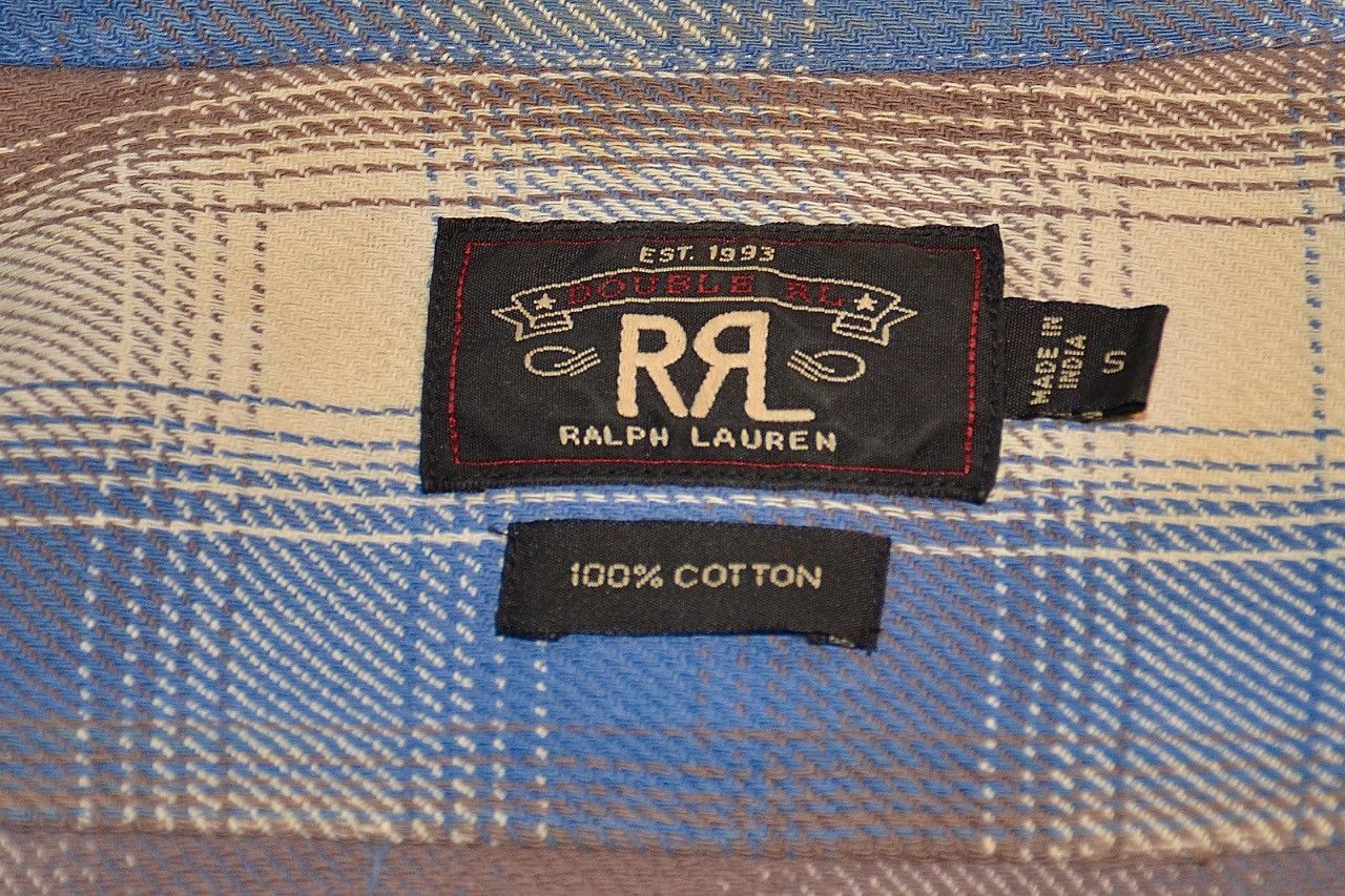RRL Ralph Lauren RRL Double RL Western Plaid Shirt Blue White - Small Cotton Size US S / EU 44-46 / 1 - 3 Thumbnail