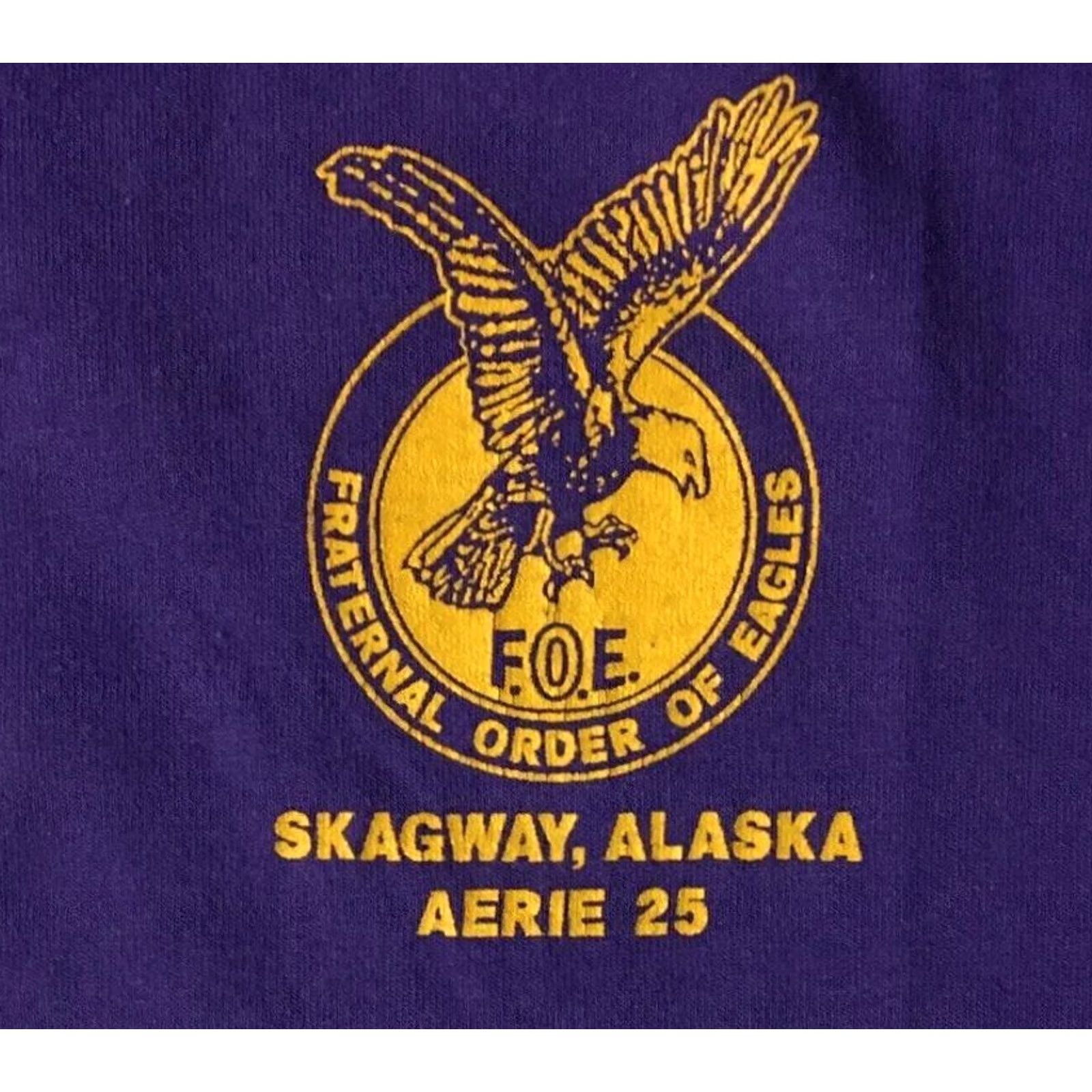 Vintage VINTAGE Fraternal Order Of Eagles Alaska Shirt XL Purple Graphic Tee Mens Size US XL / EU 56 / 4 - 4 Thumbnail