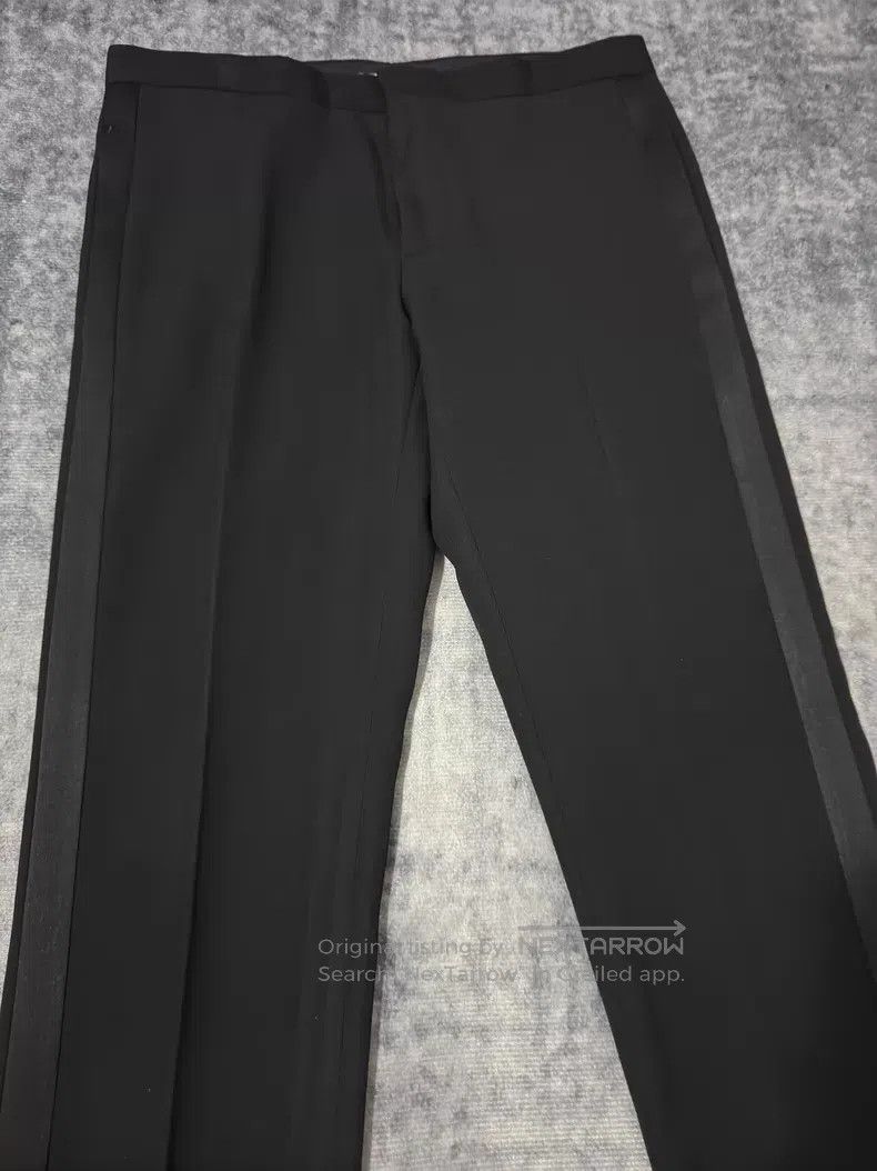 Saint Laurent Paris Saint Laurent Paris Black Samurai Satin Wool Smoking Pants Size US 30 / EU 46 - 3 Thumbnail