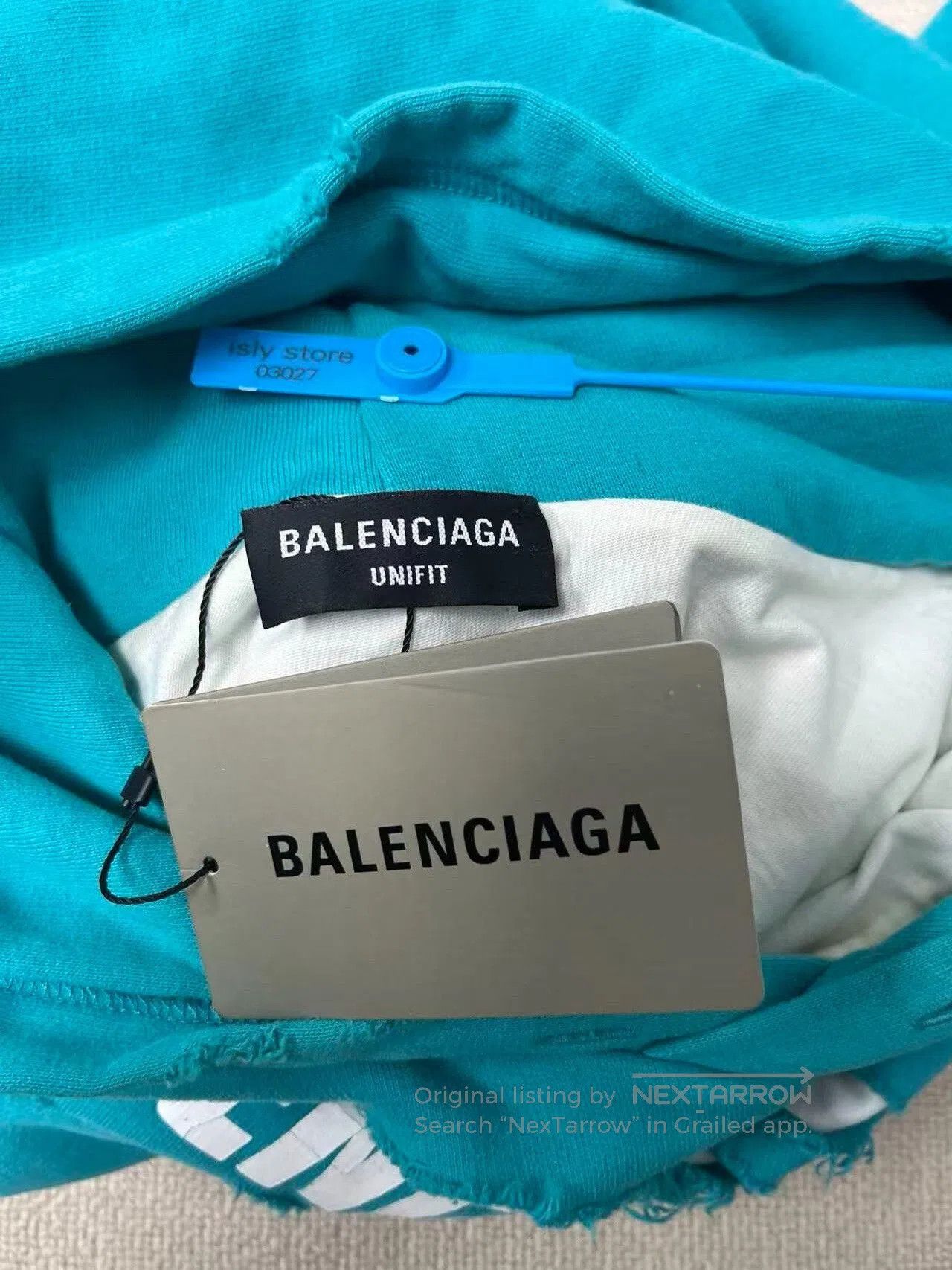 Balenciaga Balenciaga Distressed Blue Hoodie for Men. Size US XS / EU 42 / 0 - 4 Thumbnail