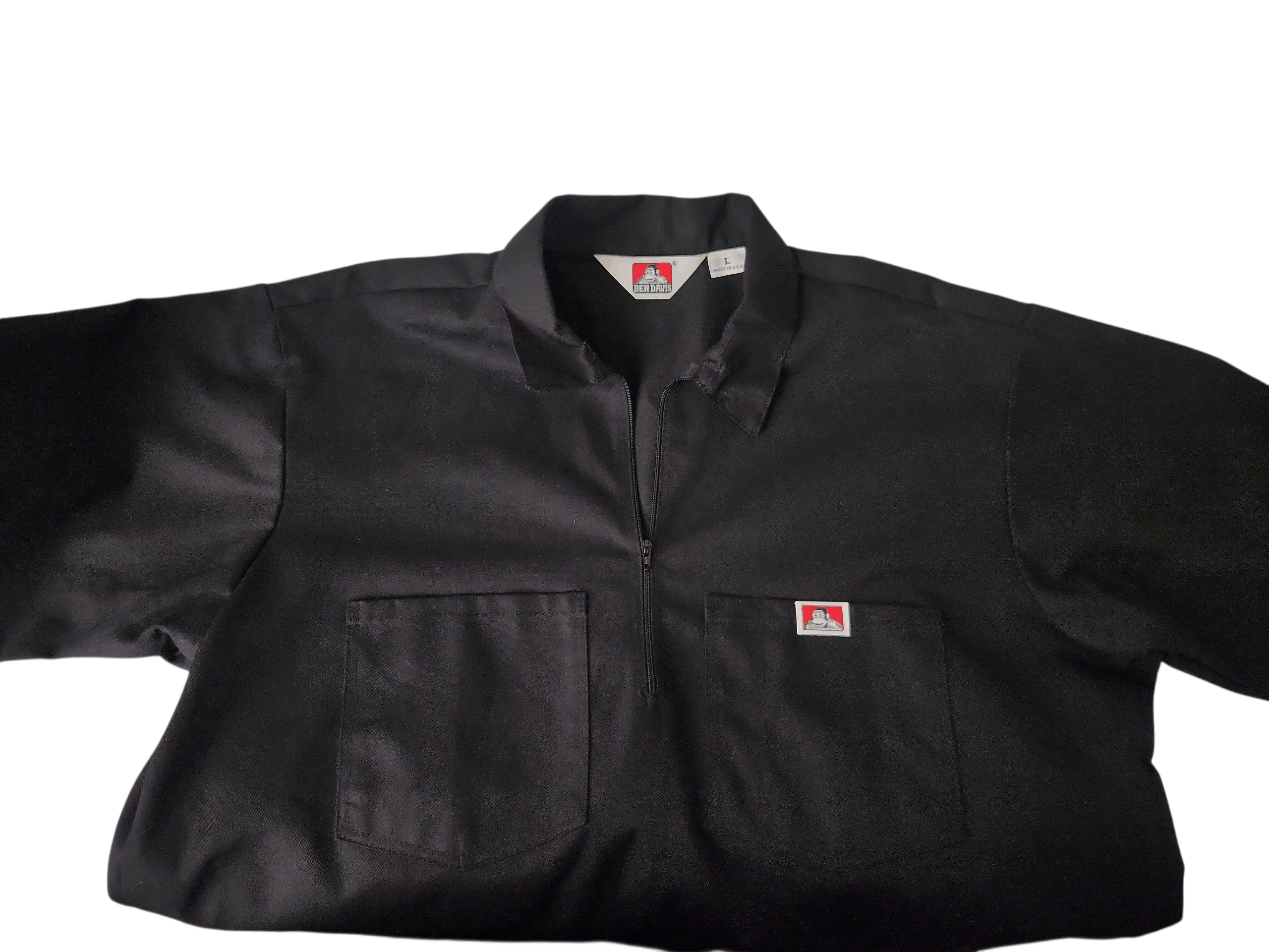 Ben Davis × Vintage Ben Davis Y2K Zipper Shirt Mens Black Quarter Zip SZ Large Size US L / EU 52-54 / 3 - 4 Thumbnail