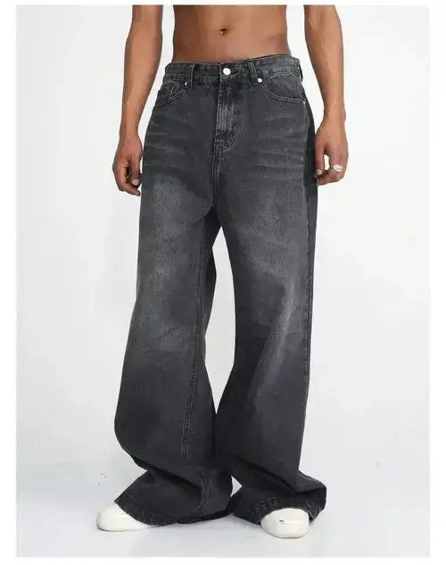 Japanese Brand × Jean Gray Washed Baggy Wide Leg Stacked Denim Jeans Size US 30 / EU 46 - 3 Thumbnail