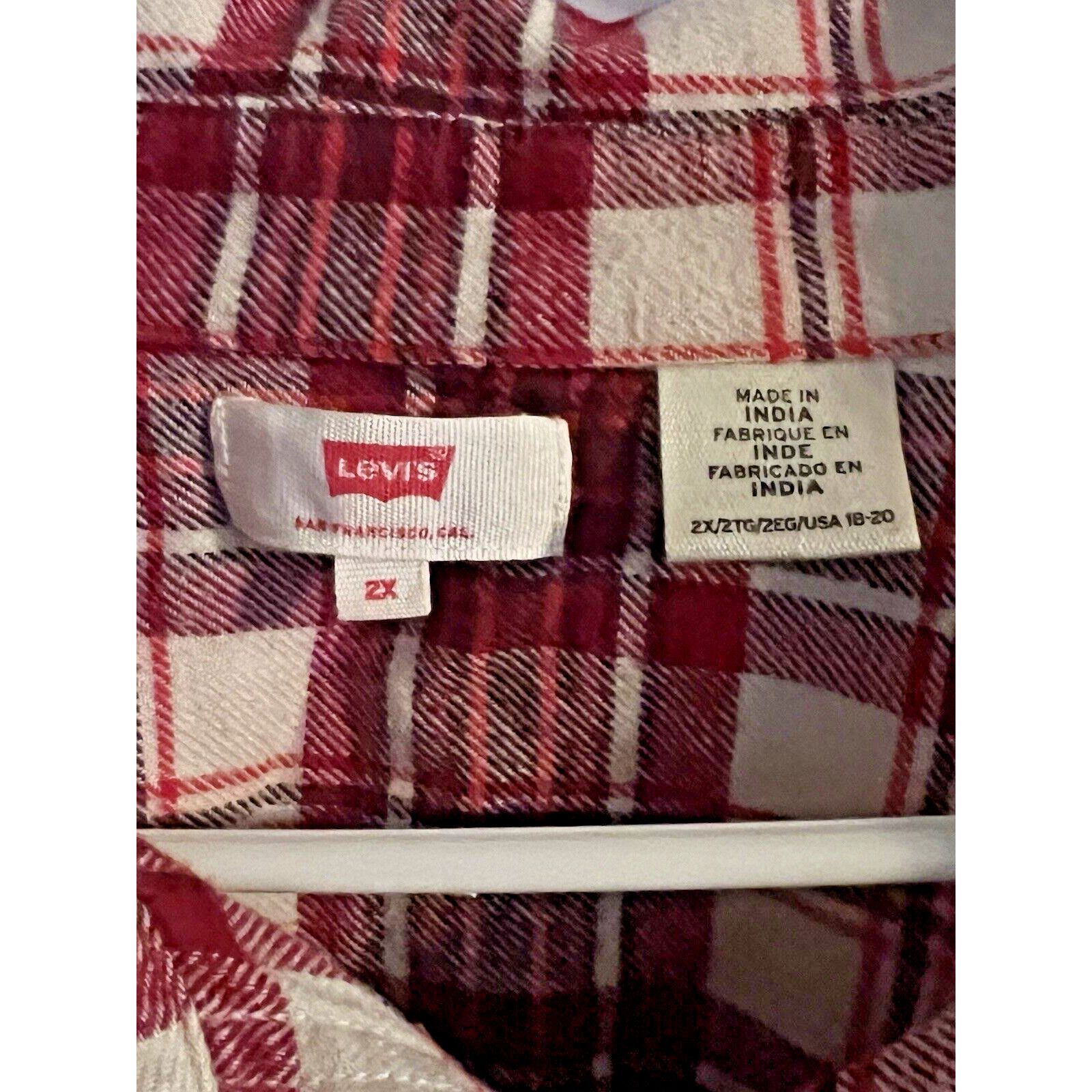 Levi's Levi Shirt Woman XXL Red Plaid Crop Button Grunge Skater Y2K Size XXL / US 16-18 / IT 52-54 - 2 Thumbnail