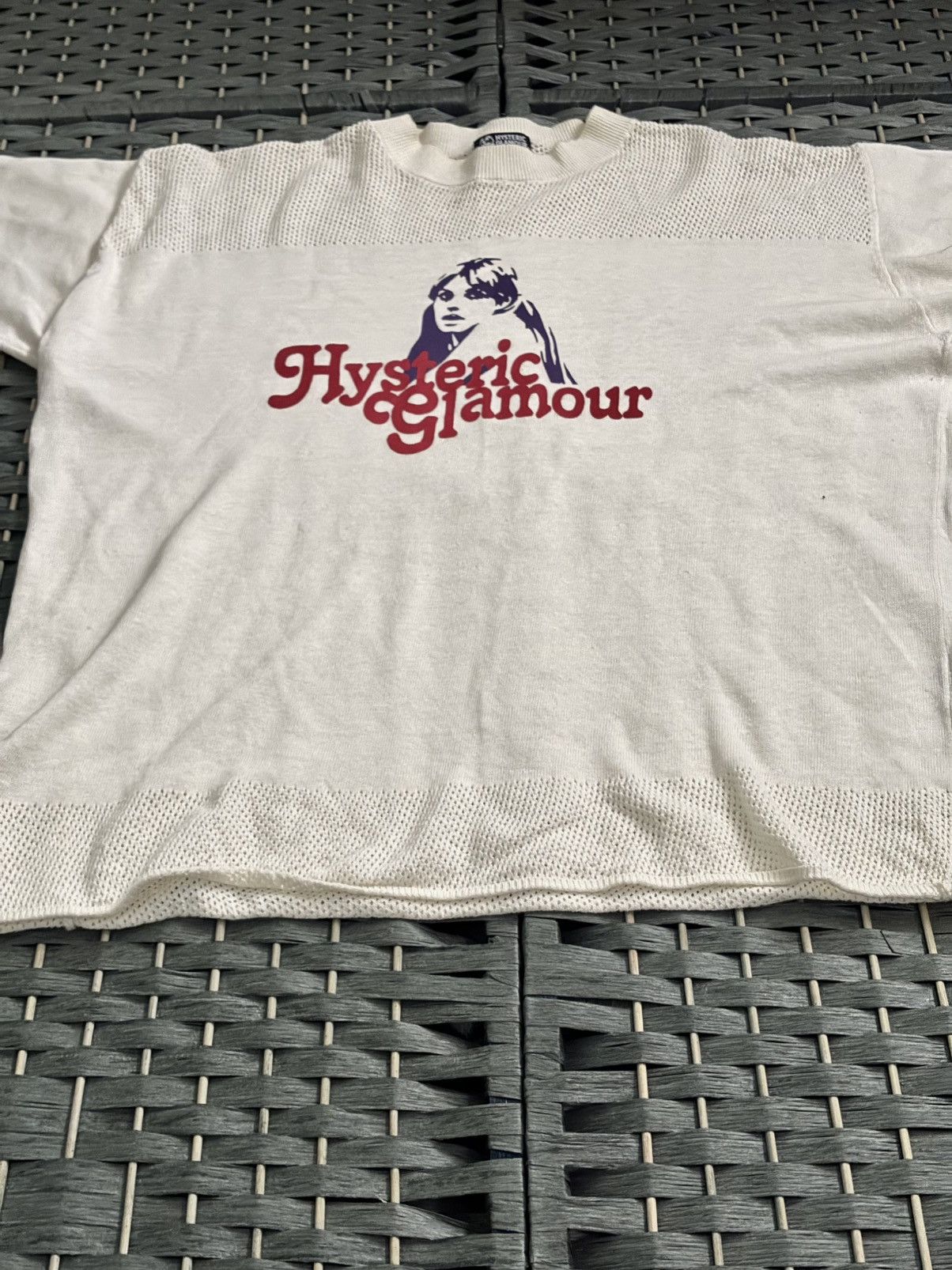 Hysteric Glamour HYSTERIC GLAMOUR MESH/COTTON T-SHIRT Size US L / EU 52-54 / 3 - 2 Thumbnail