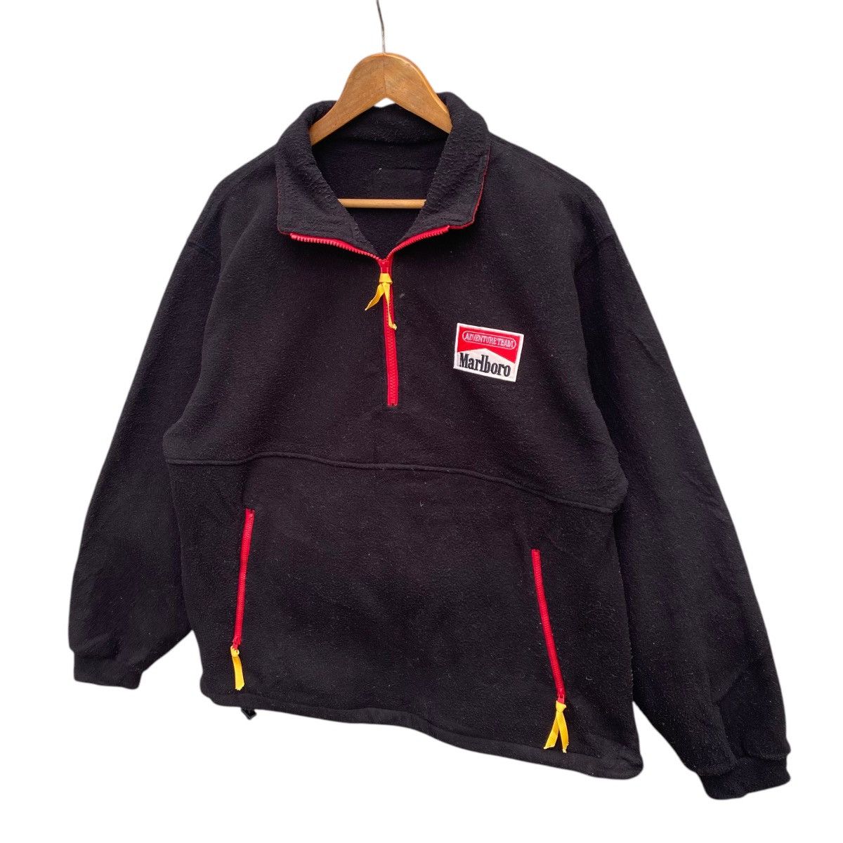 Marlboro × Vintage 💥90s MARLBORO FLEECE HALFZIP ANORAK SWEATER Size US L / EU 52-54 / 3 - 5 Thumbnail