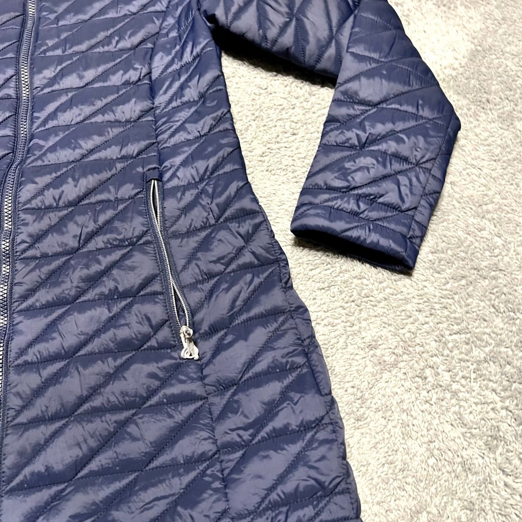 Stoic Stoic Puffer Jacket Womens Small Blue Hooded Long Coat Jacket (Blue) Womens S Size S / US 4 / IT 40 - 2 Thumbnail