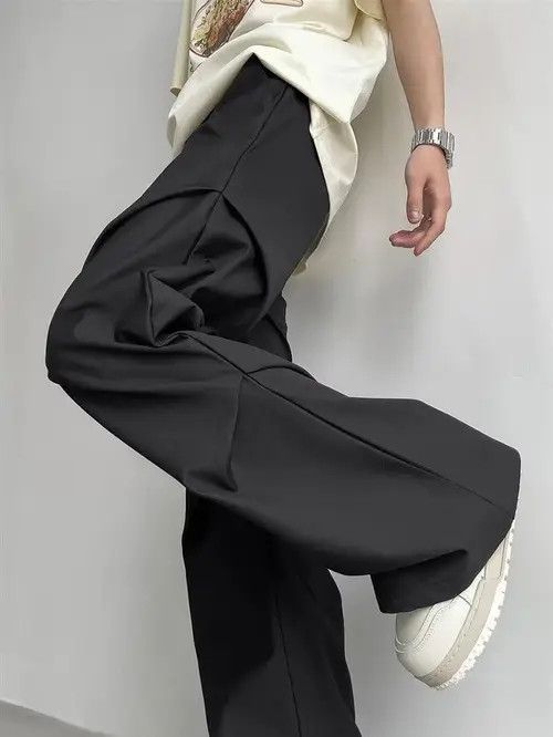 VIBE Cleanfit Wide Baggy Pleated Flared Pants Size US 32 / EU 48 - 3 Thumbnail