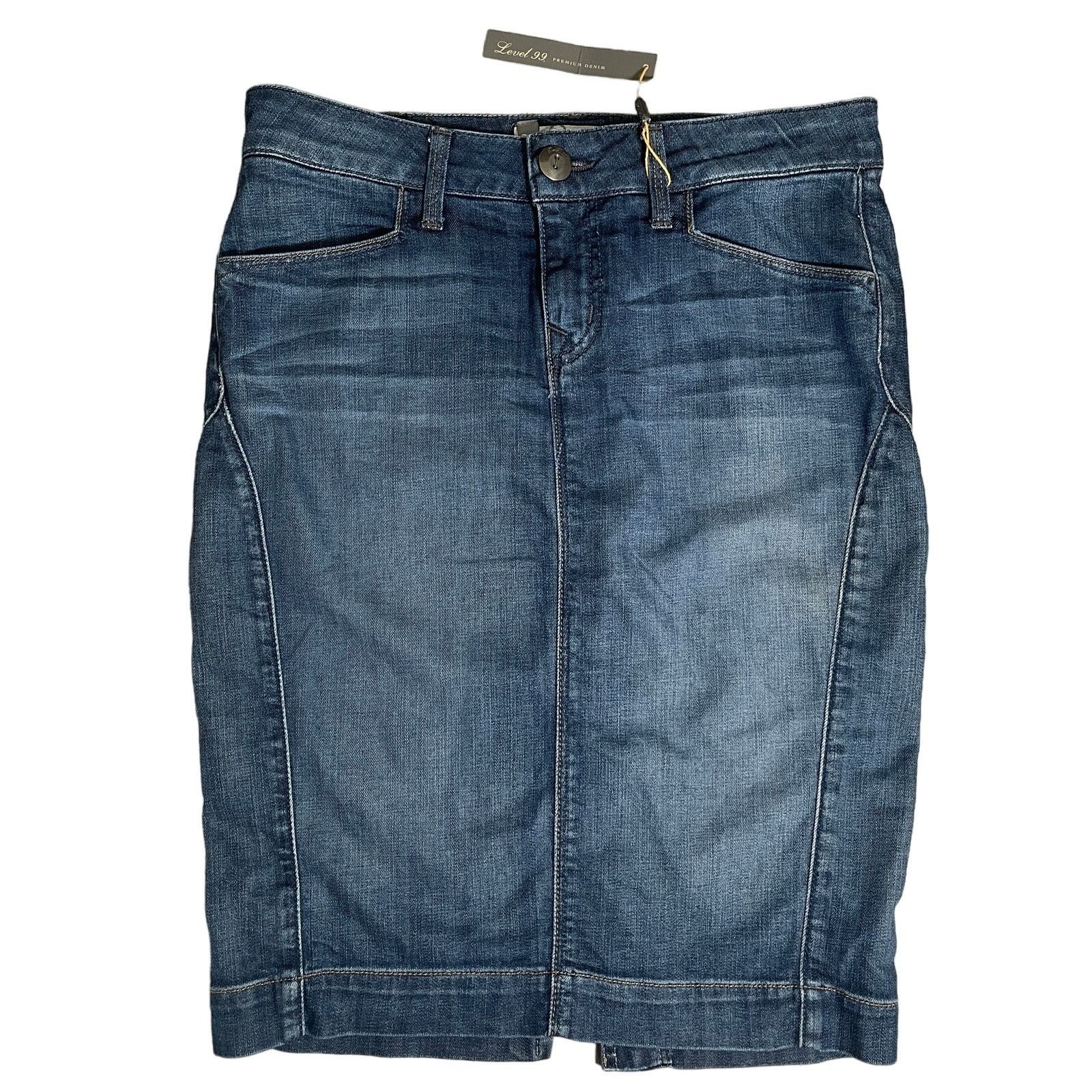 Other Level 99 Denim Stretch Pencil Jean Skirt Medium Wash Sz 26 Size 26" / US 2 / IT 38 - 1 Thumbnail