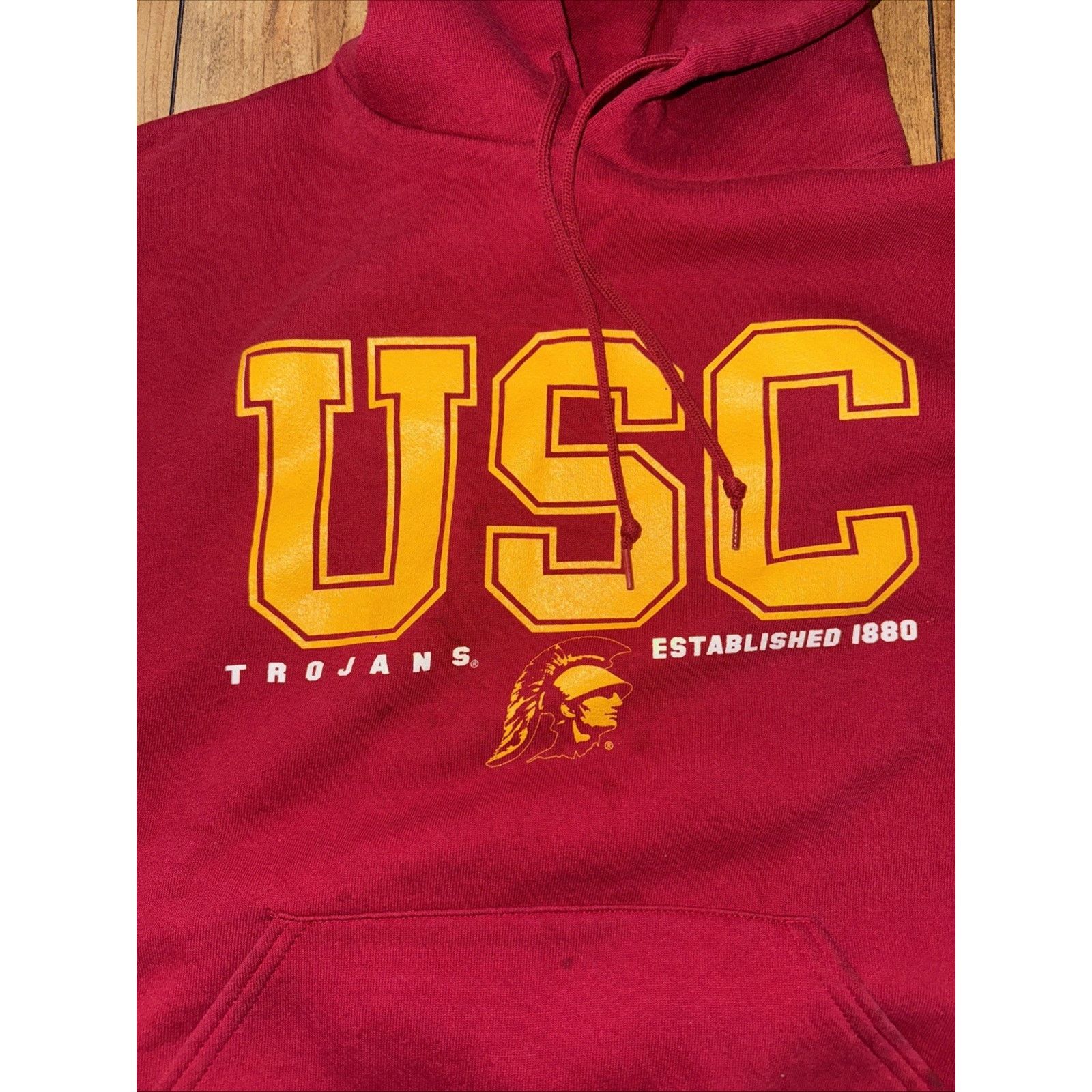 Russell Athletic × Vintage Russell Athletic USC Trojans Hoodie Red XL 90s Pullover Size US XL / EU 56 / 4 - 2 Thumbnail