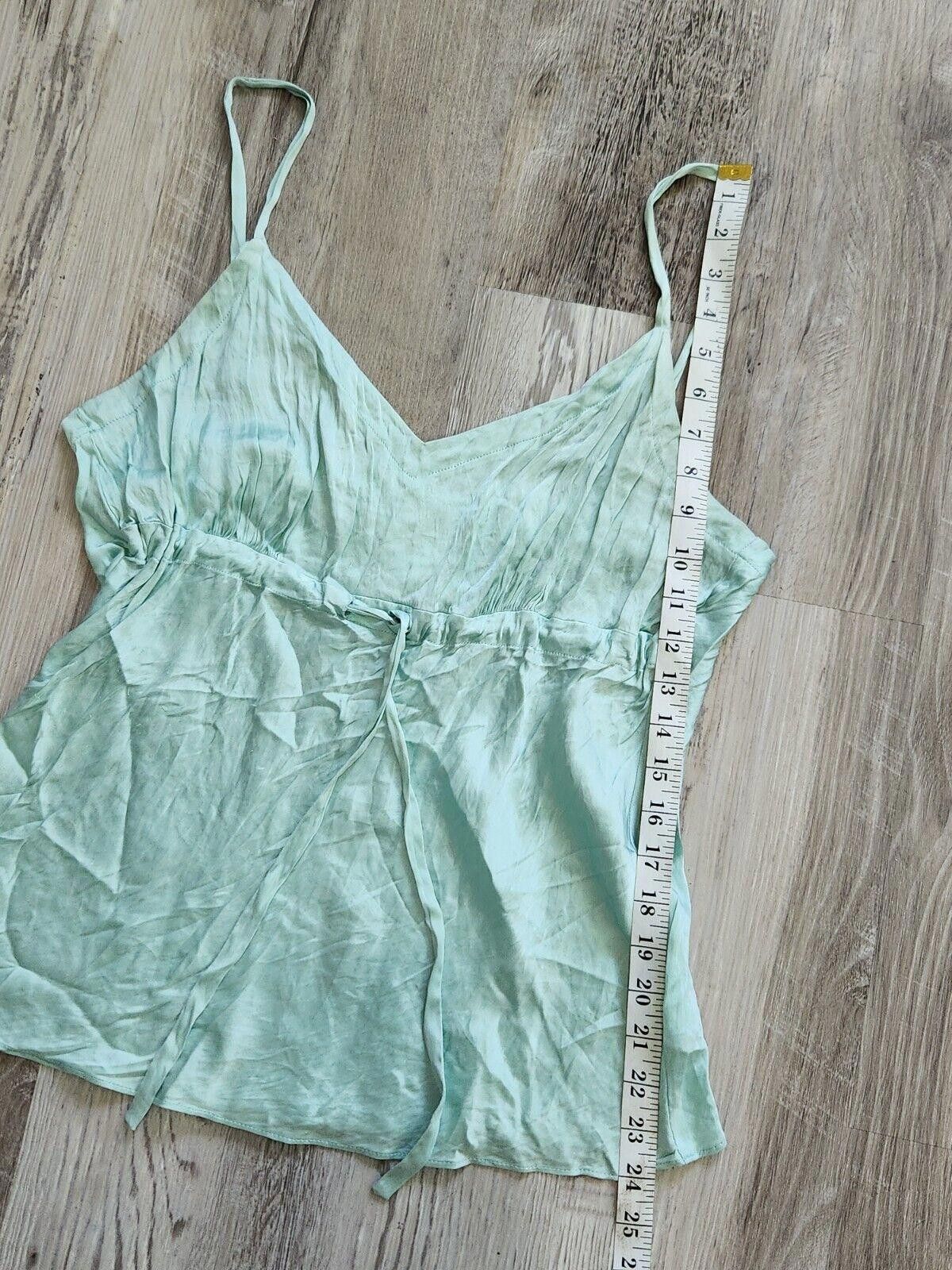 Aquascutum Apt 9 Silk Tank Top Aqua Turquoise Y2k V Neck Adjustable Size L / US 10 / IT 46 - 5 Thumbnail