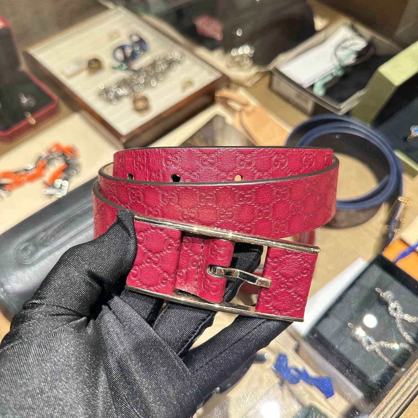 Gucci Gucci Red Belt 2XL Men Size ONE SIZE - 1 Thumbnail