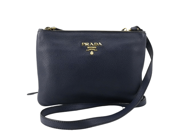 Prada Prada Double Zip Baltico Vitello Phenix Leather Crossbody Size ONE SIZE - 1 Thumbnail