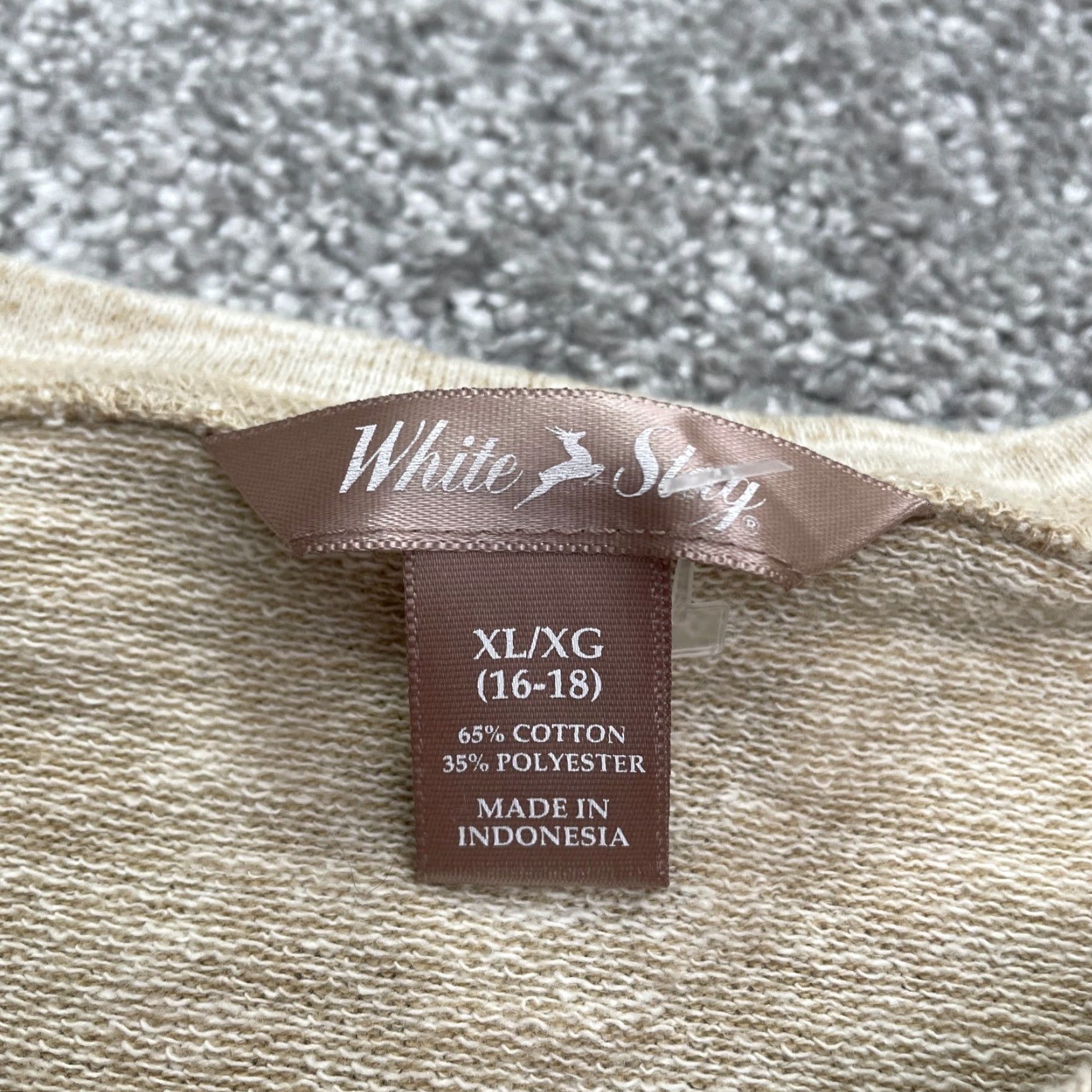 Vintage White Stag Top Womens XL Khaki Roll Tab Sleeve Basic Long Sleeve T-Shirt Blouse Size XL / US 12-14 / IT 48-50 - 5 Thumbnail