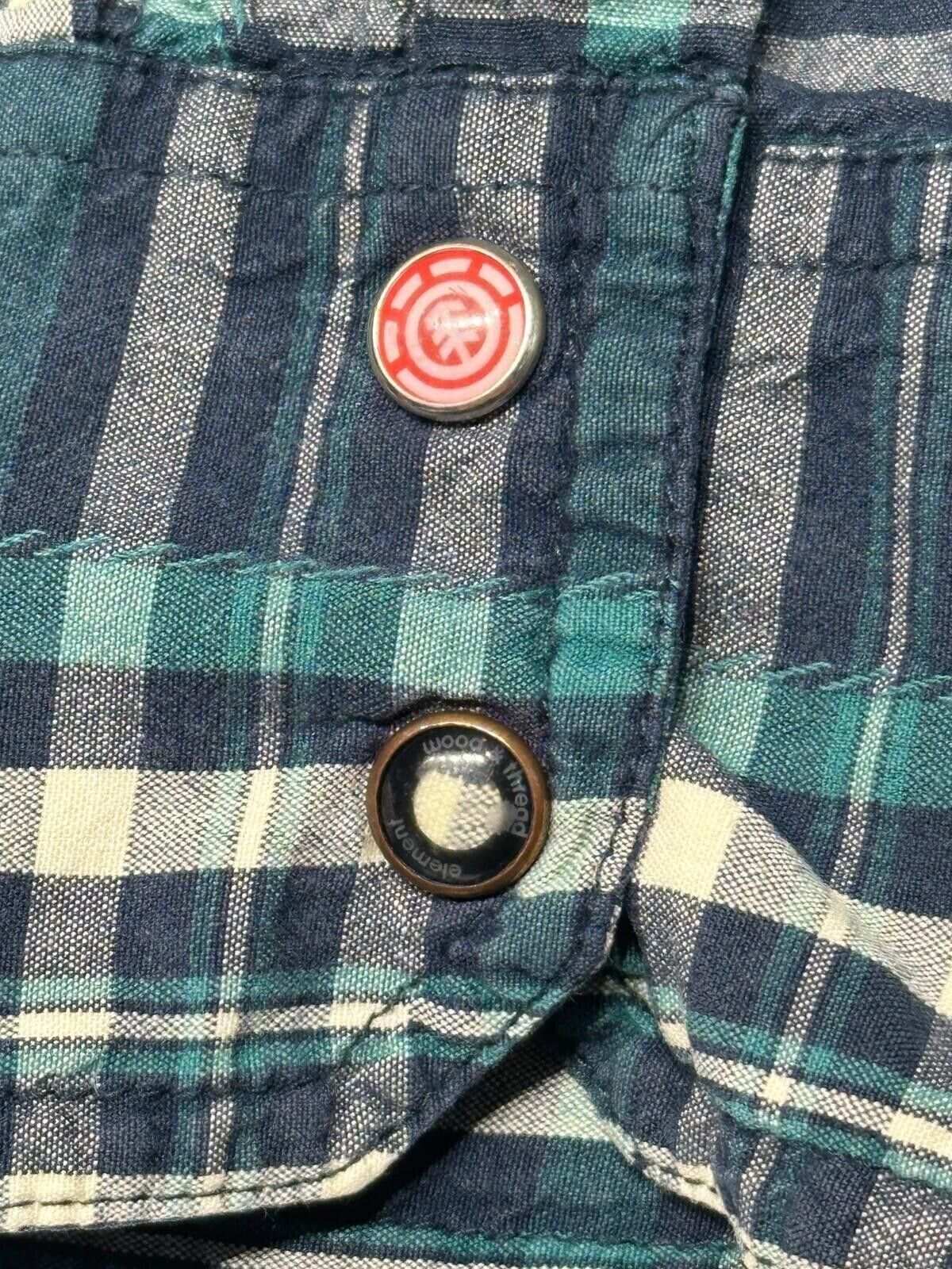 Element Element Shirt Men's UK Size XS Blue Plaid Pocket Embroidered Size US XS / EU 42 / 0 - 8 Thumbnail