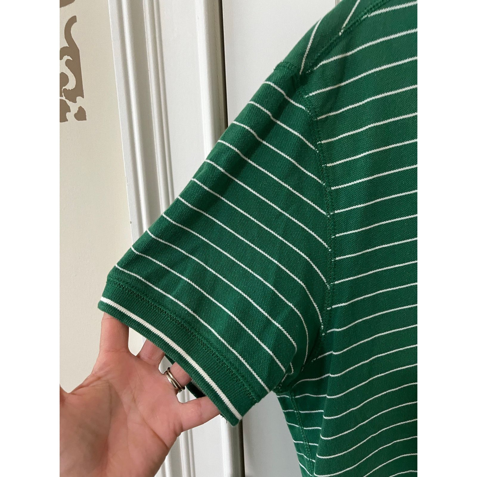 Converse Converse One Star Polo Shirt Green White Striped Vintage Size US L / EU 52-54 / 3 - 3 Thumbnail